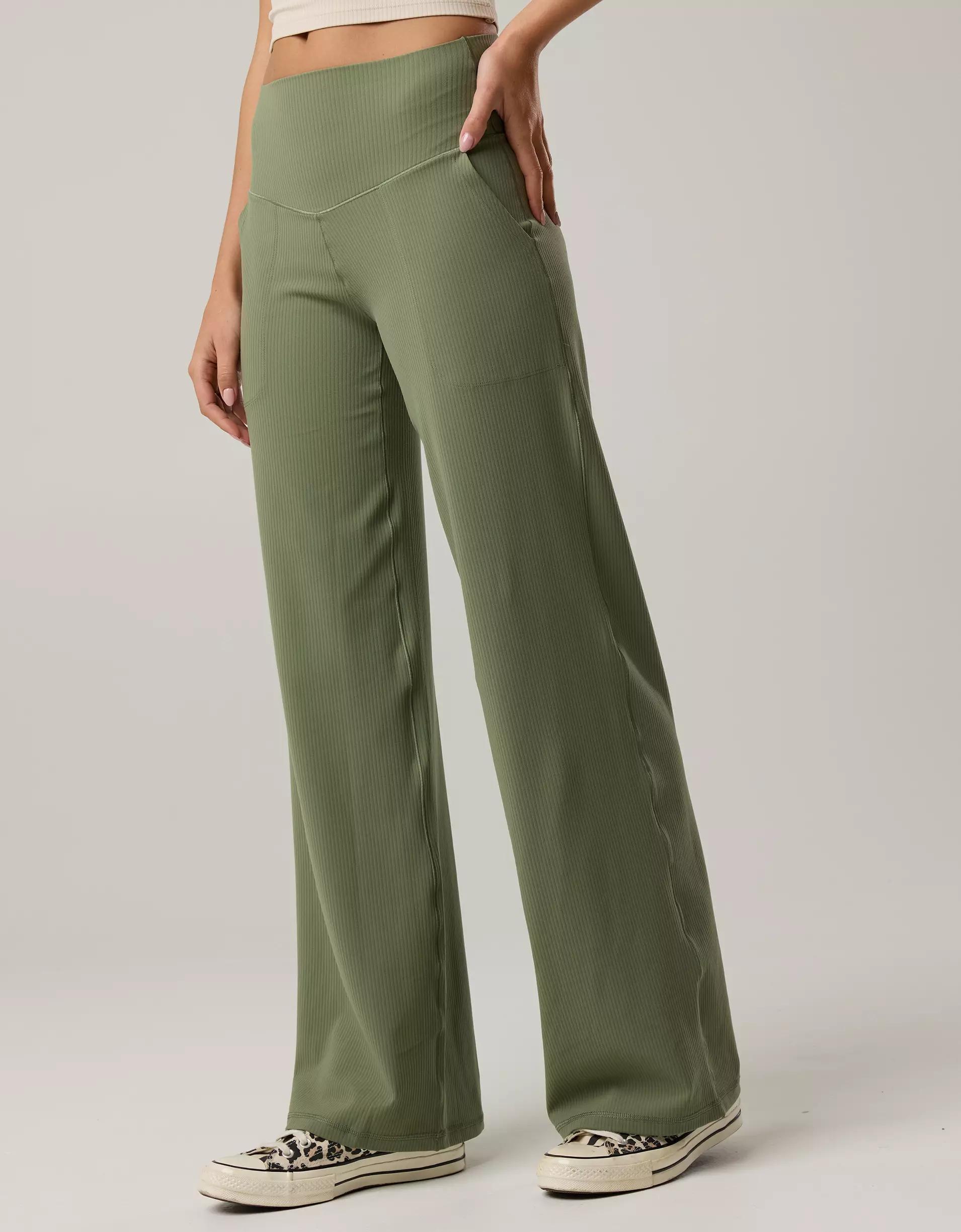 OFFLINE By Aerie Real Me XTRA High Waisted Ribbed Trouser Product Image