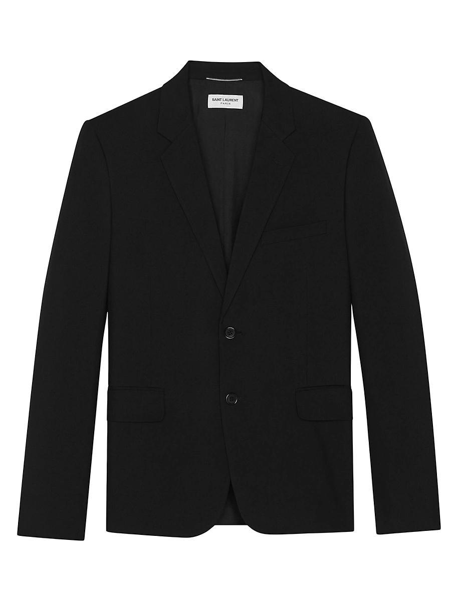 Mens Single-breasted Jacket In Gabardine Saint Laurent Product Image