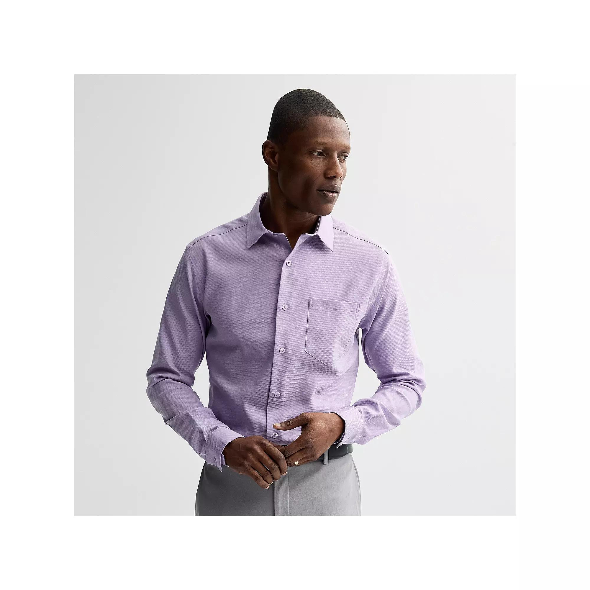 Men's Apt. 9® Slim Fit Wrinkle Free Dress Shirt, Size: Medium-32/33, Purple Dobby Product Image