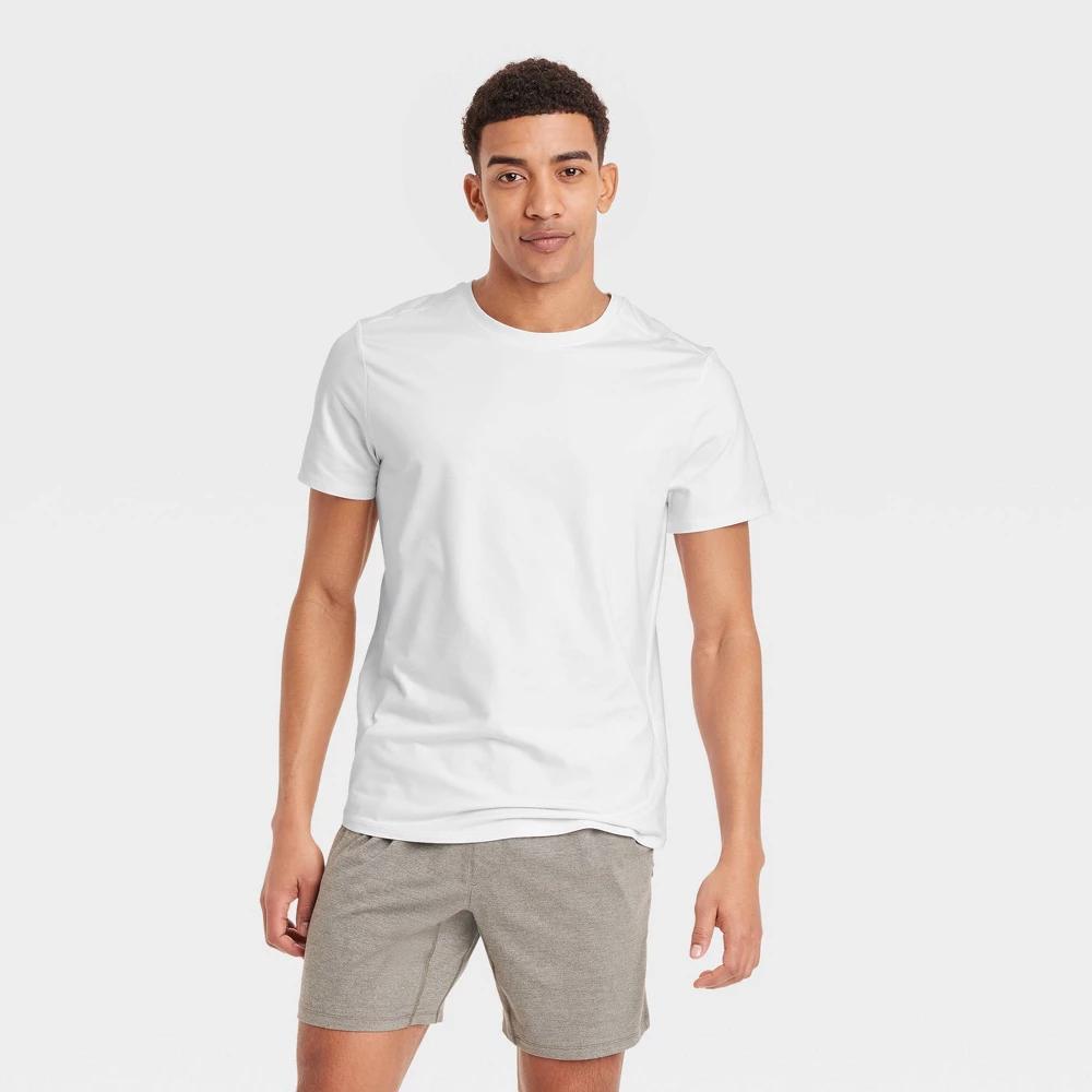 Mens Short Sleeve Soft Stretch T-Shirt - All In Motion True White XL Product Image