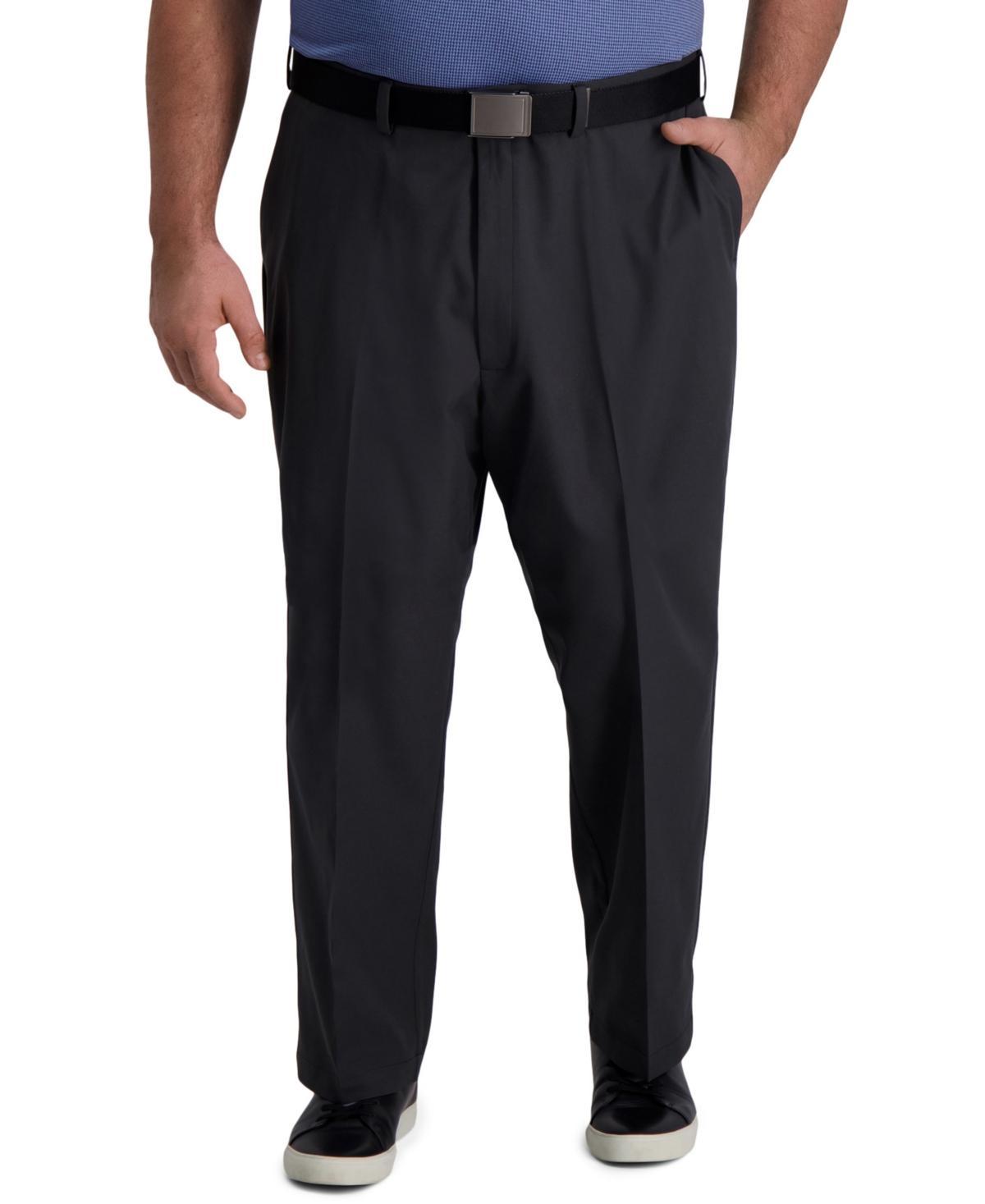 Big & Tall Haggar® Cool Right® Classic-Fit Flat-Front Performance Flex Pants, Men's, Size: 48X32, Black Product Image