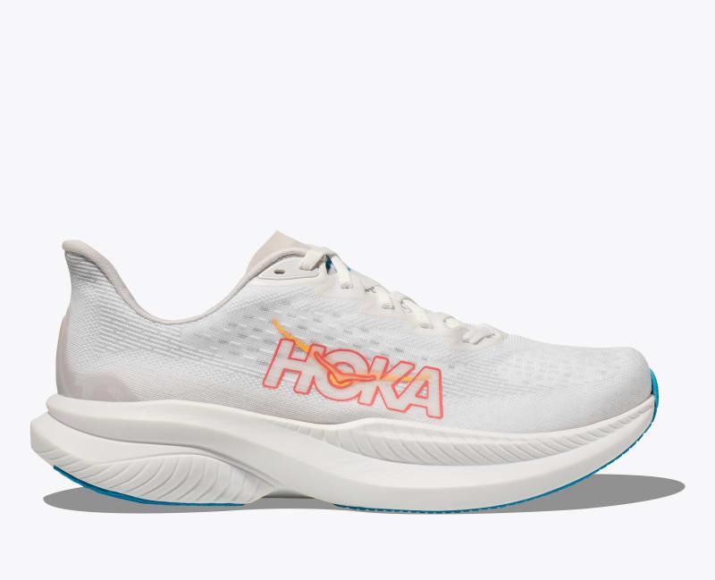 HOKA Womens Mach 6 Shoes in Frost/Rose Gold, Size 9 Product Image