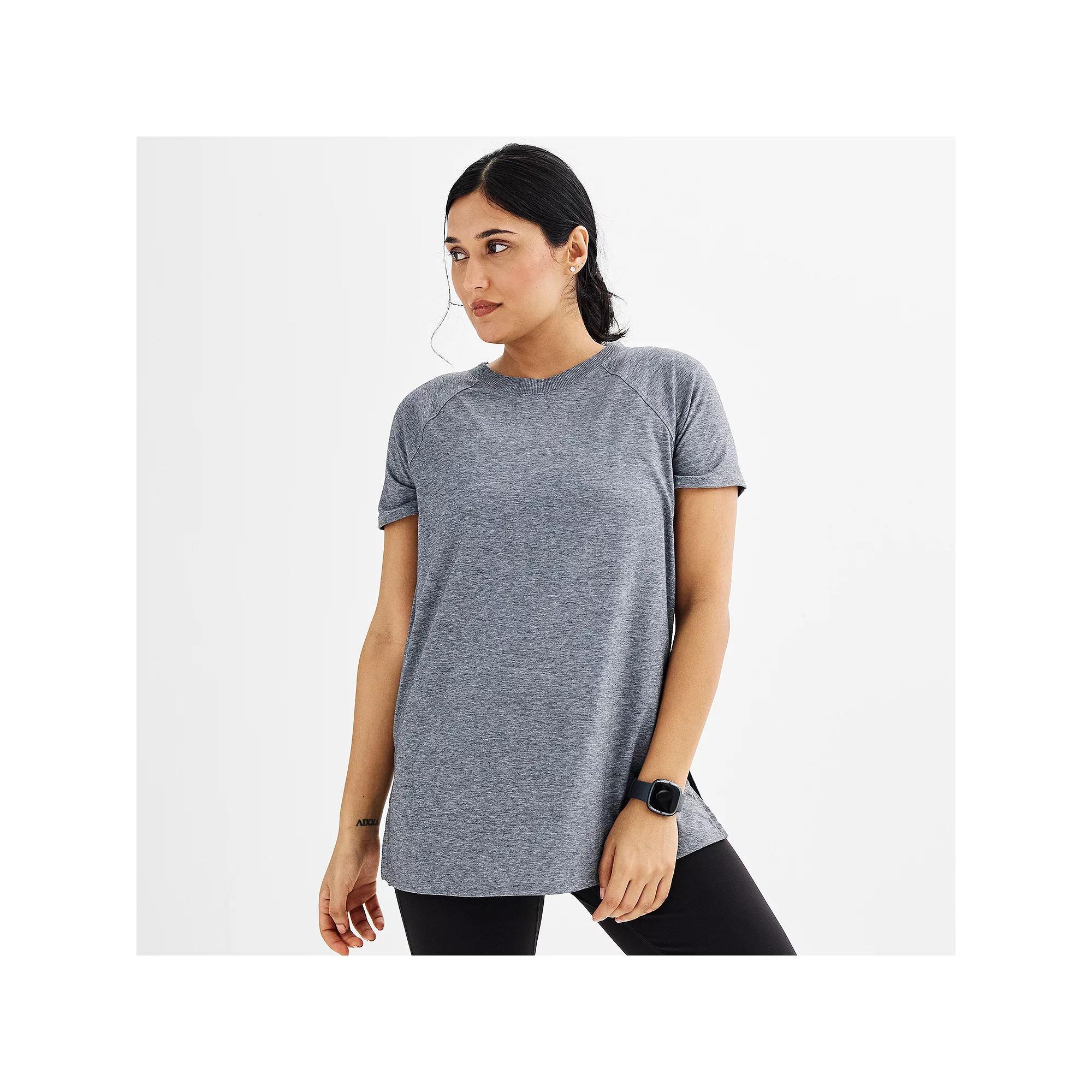 Women's Tek Gear® Short Sleeve Tunic Tee, Size: Medium, Smokey Grey Product Image