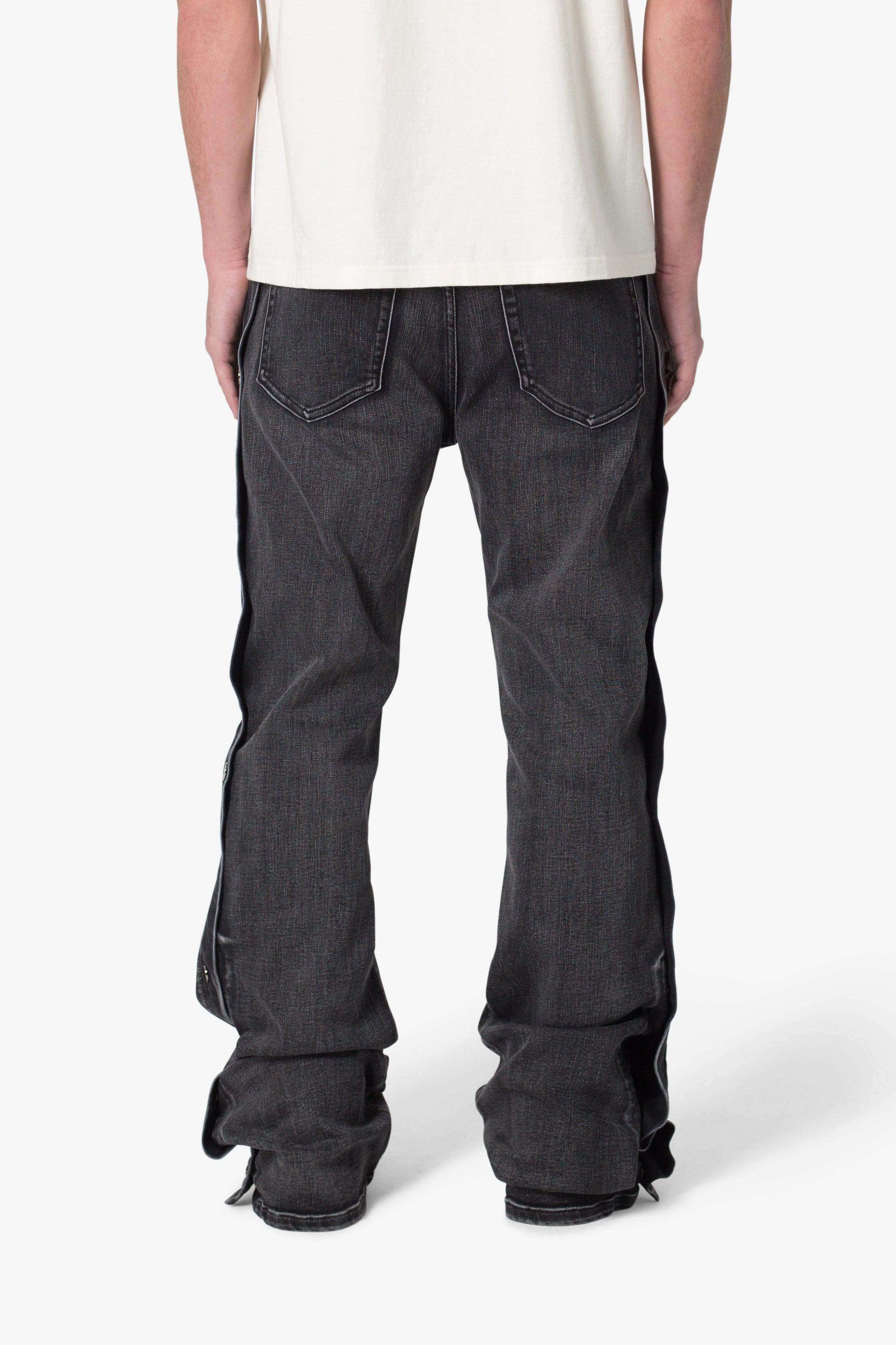 Snap Baggy Flare Denim - Black Product Image