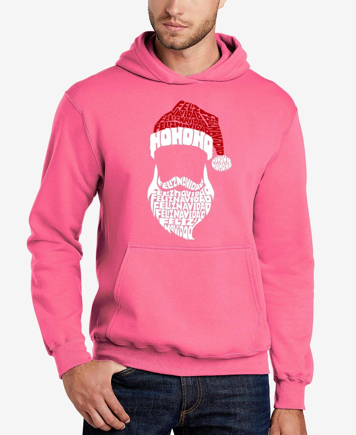 La Pop Art Mens Feliz Navidad Santa Claus Word Art Hooded Sweatshirt Product Image