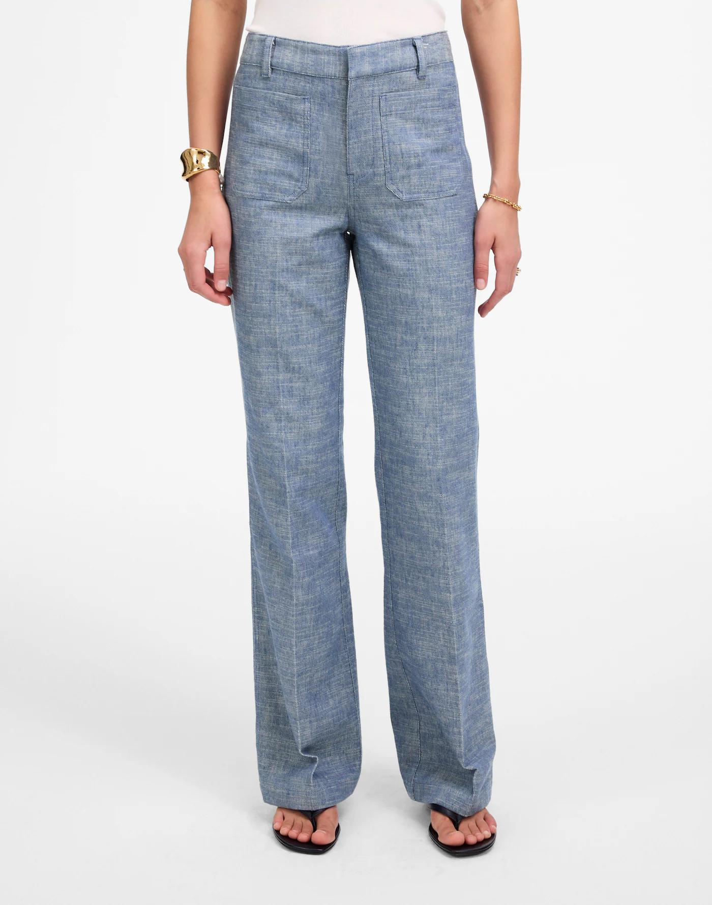 Straight-Flare Trouser Pants in Cotton Blend Product Image