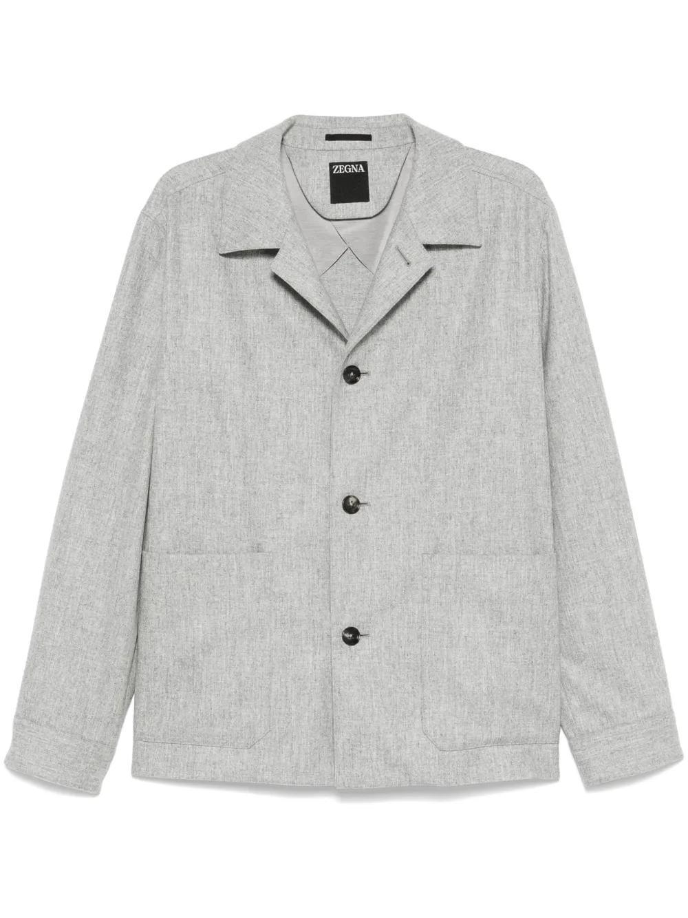 ZEGNA Wool Jacket In Grey Product Image