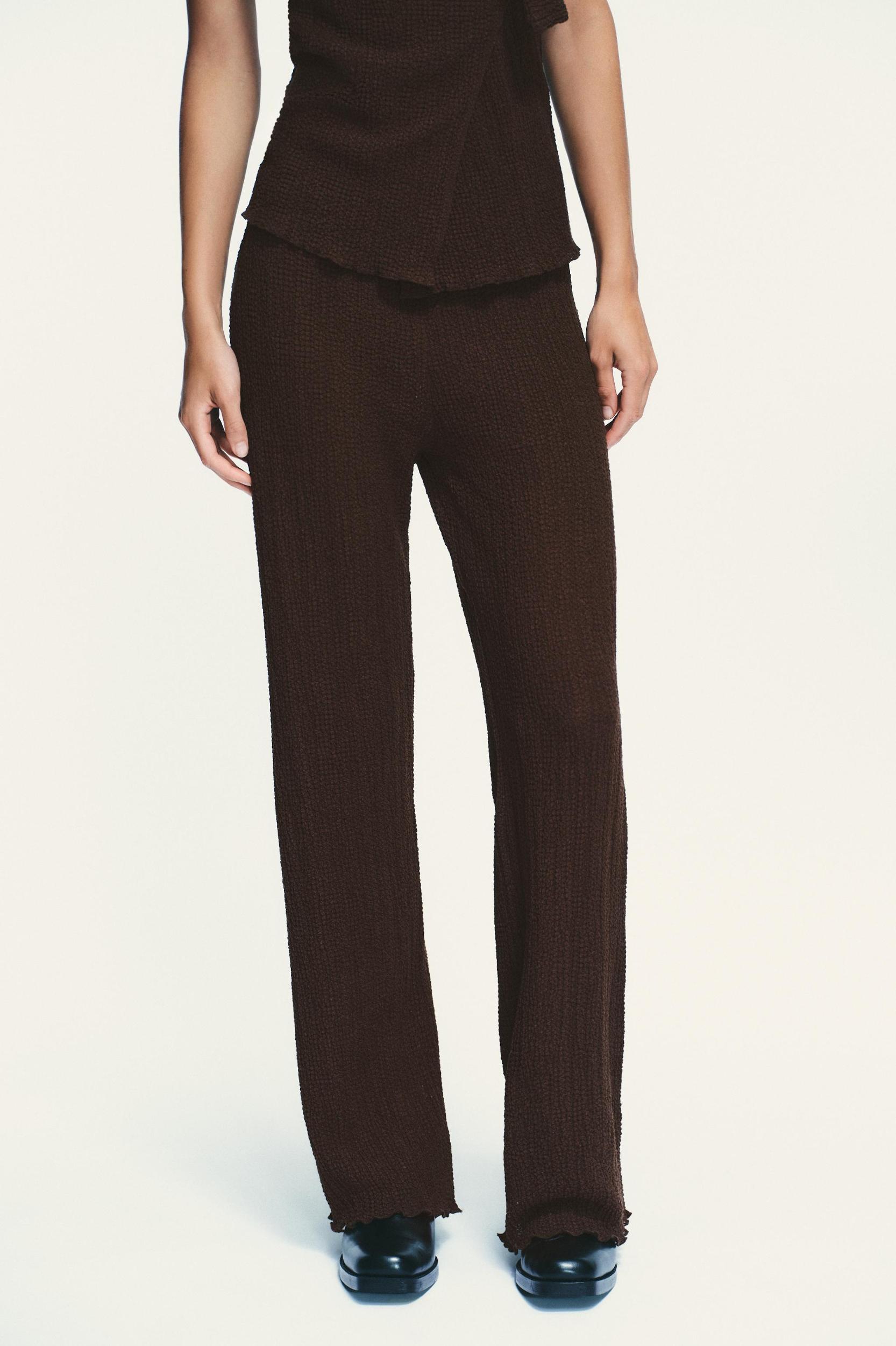 TEXTURED STRAIGHT LEG PANTS Product Image