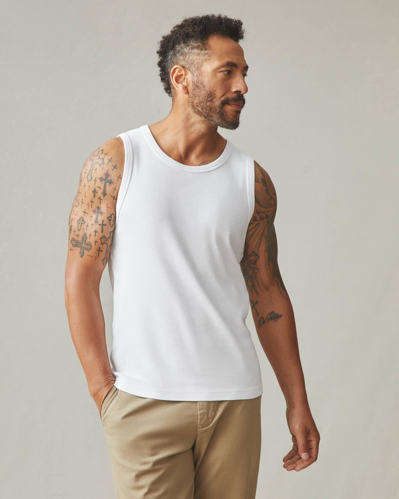 Men's Rib Tank - White Product Image