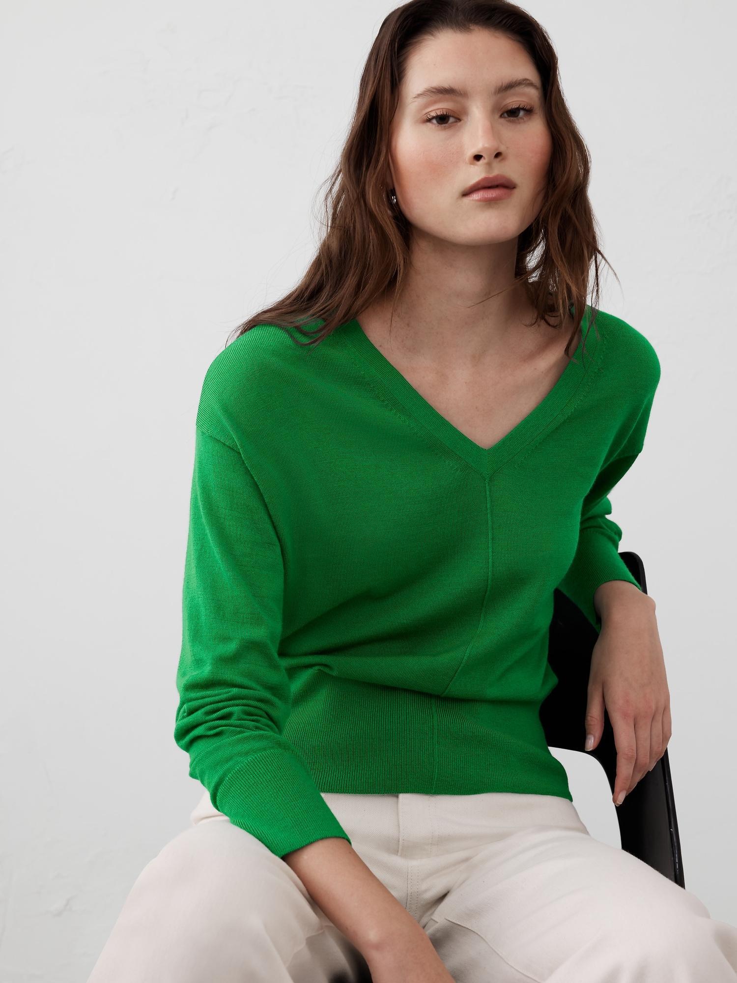 Merino Wool V-Neck Sweater Product Image