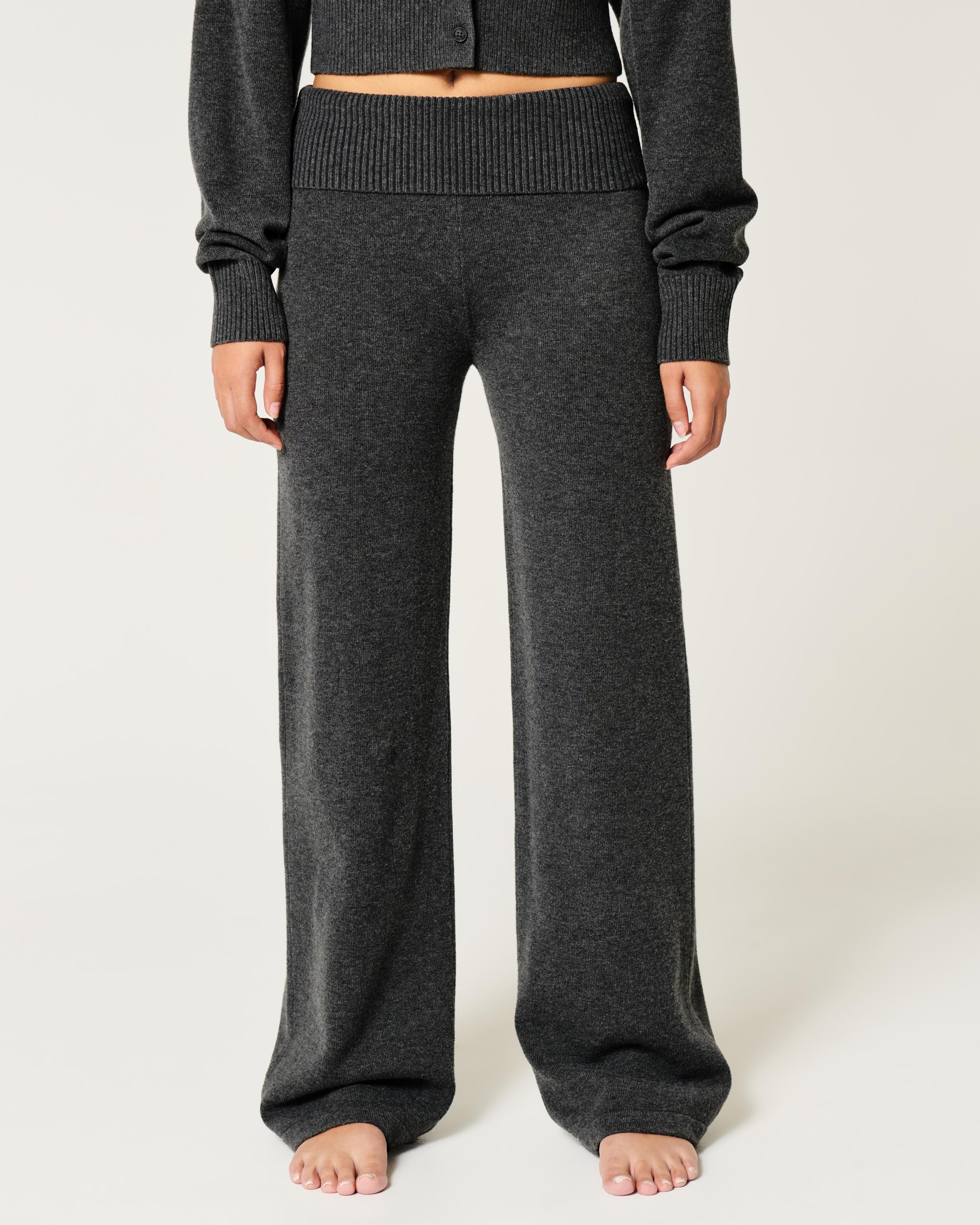 Gilly Hicks Sweater-Knit Straight Pants Product Image