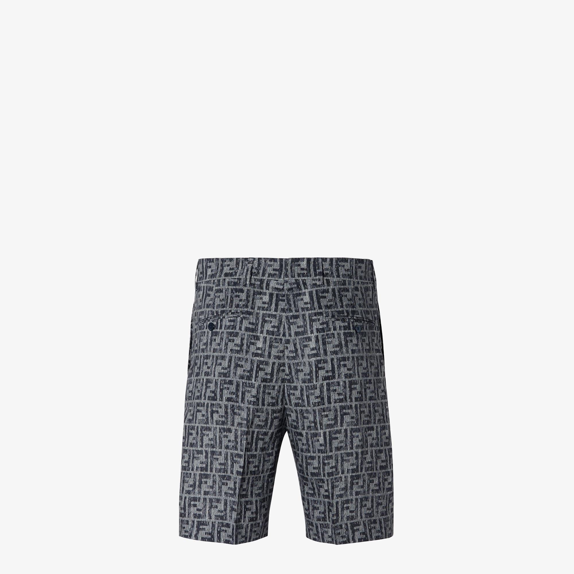 BermudasBlue FF denim shorts with stitching Product Image