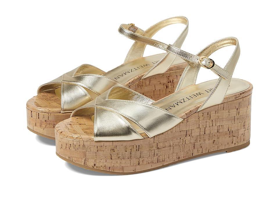 Womens Carmen Metallic Cork Wedge Sandals Product Image