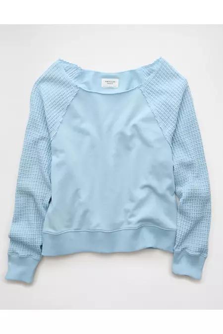 AE Mixed Knit Sweatshirt Product Image