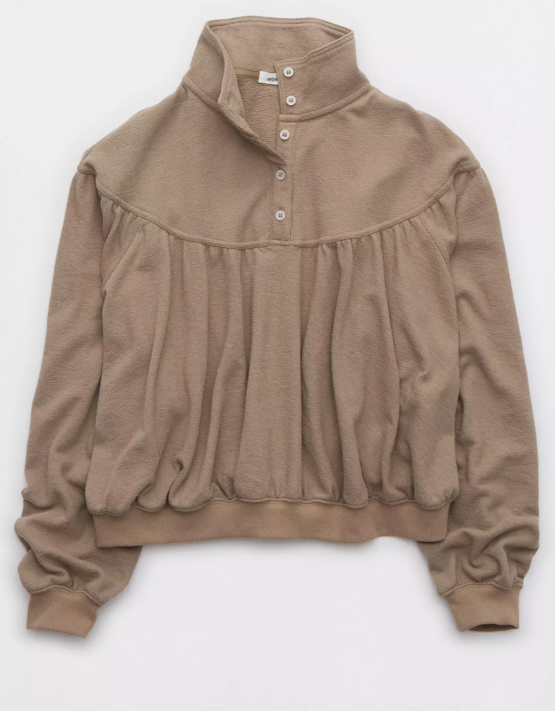 Aerie Soft Life Button Sweatshirt Product Image