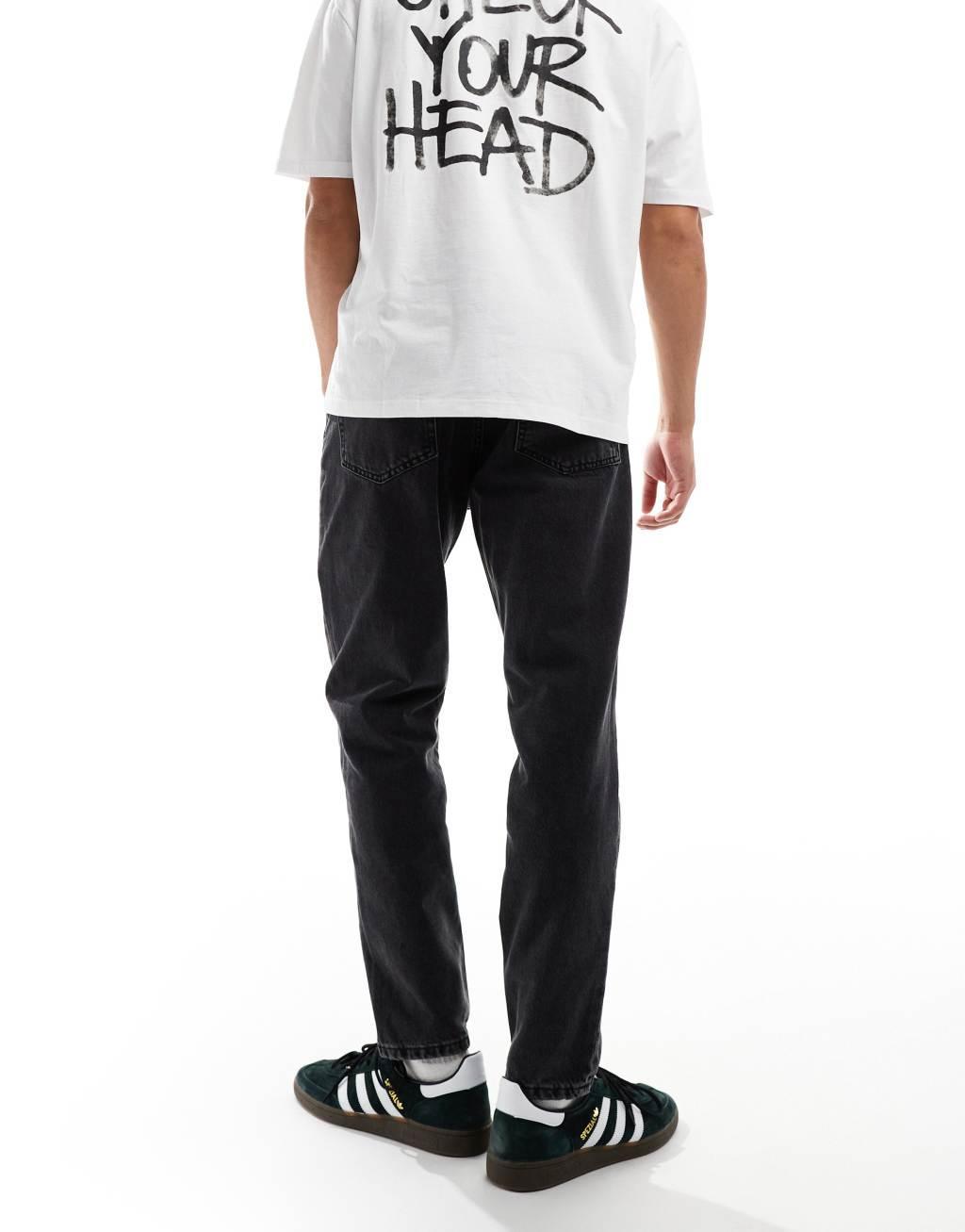 Pull&Bear standard fit jeans in black Product Image