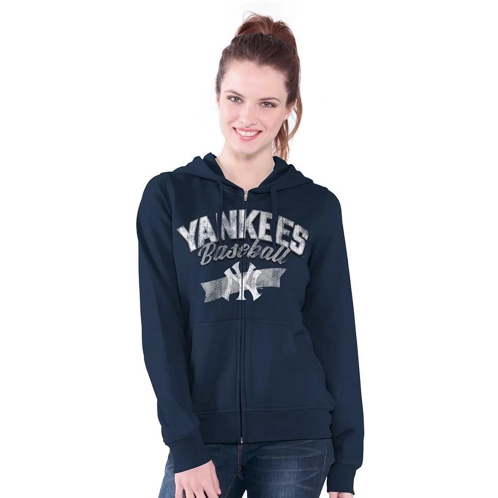 Women's G-III 4Her by Carl Banks  Navy New York Yankees Wild Cat Full-Zip Hoodie, Size: XL, Blue Product Image