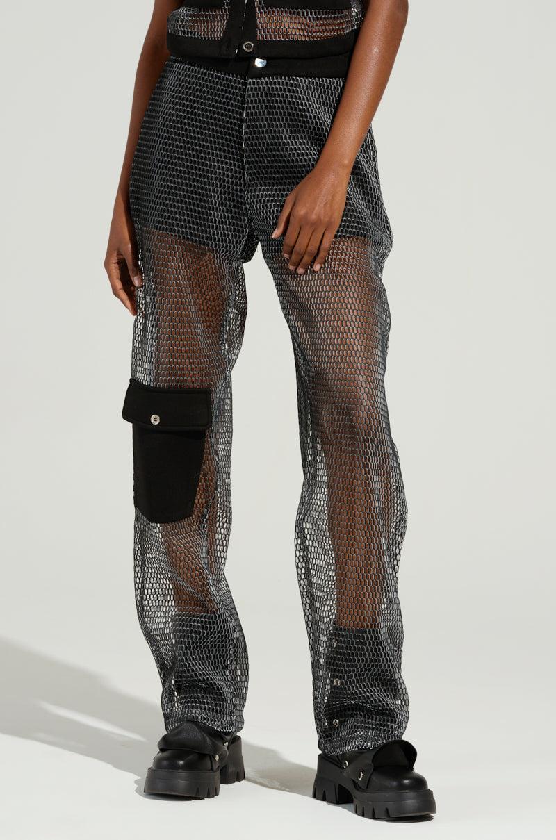 STEPHANIA TRANSPARENT TROUSER IN BLACK Product Image