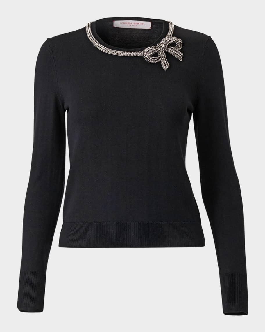 Crystal Bow Crewneck Sweater Product Image