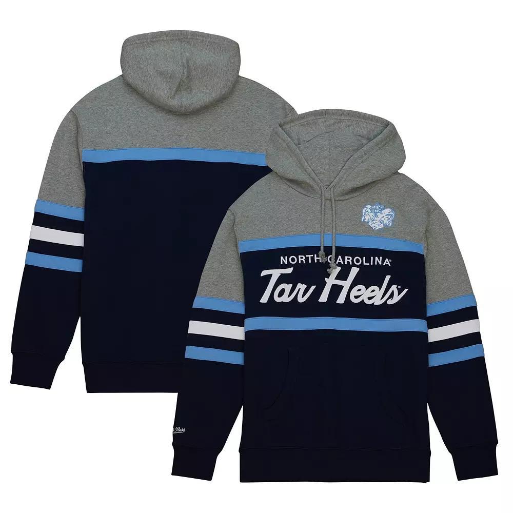 Men's Mitchell & Ness  Navy North Carolina Tar Heels Head Coach Pullover Hoodie, Size: Large, Blue Product Image