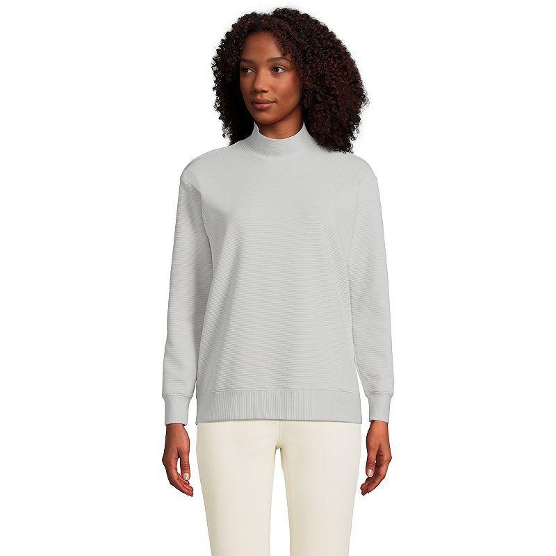 Women's Lands' End Long Sleeve Ottoman Mock Pullover,  Product Image