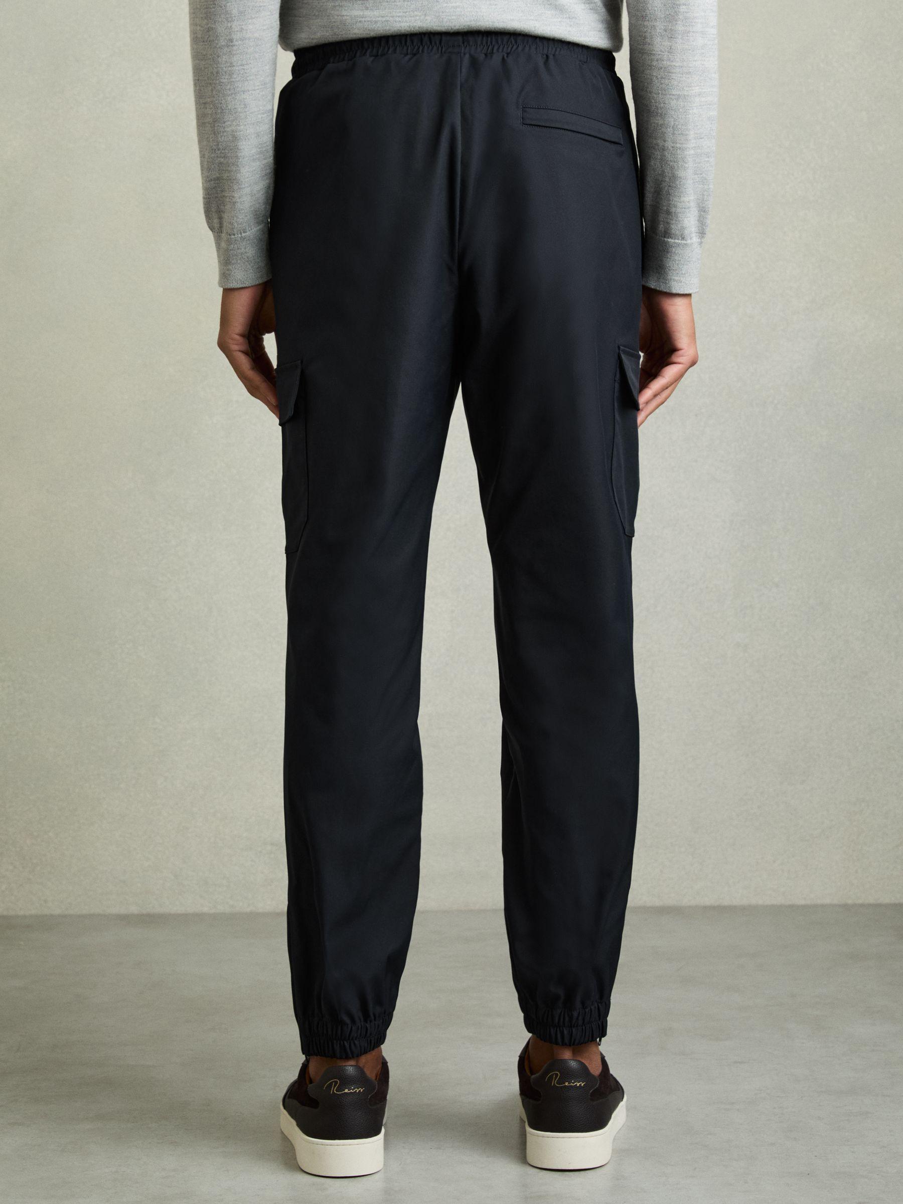 Technical Cargo Drawstring Trousers in Navy Product Image