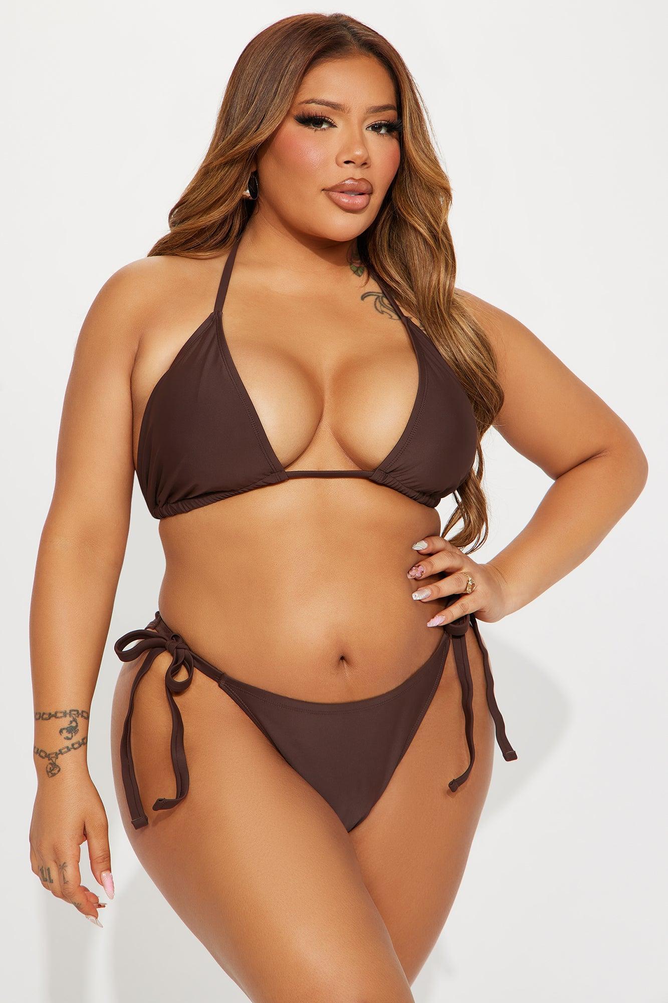 Maui Mix And Match Triangle Bikini Top - Chocolate Product Image