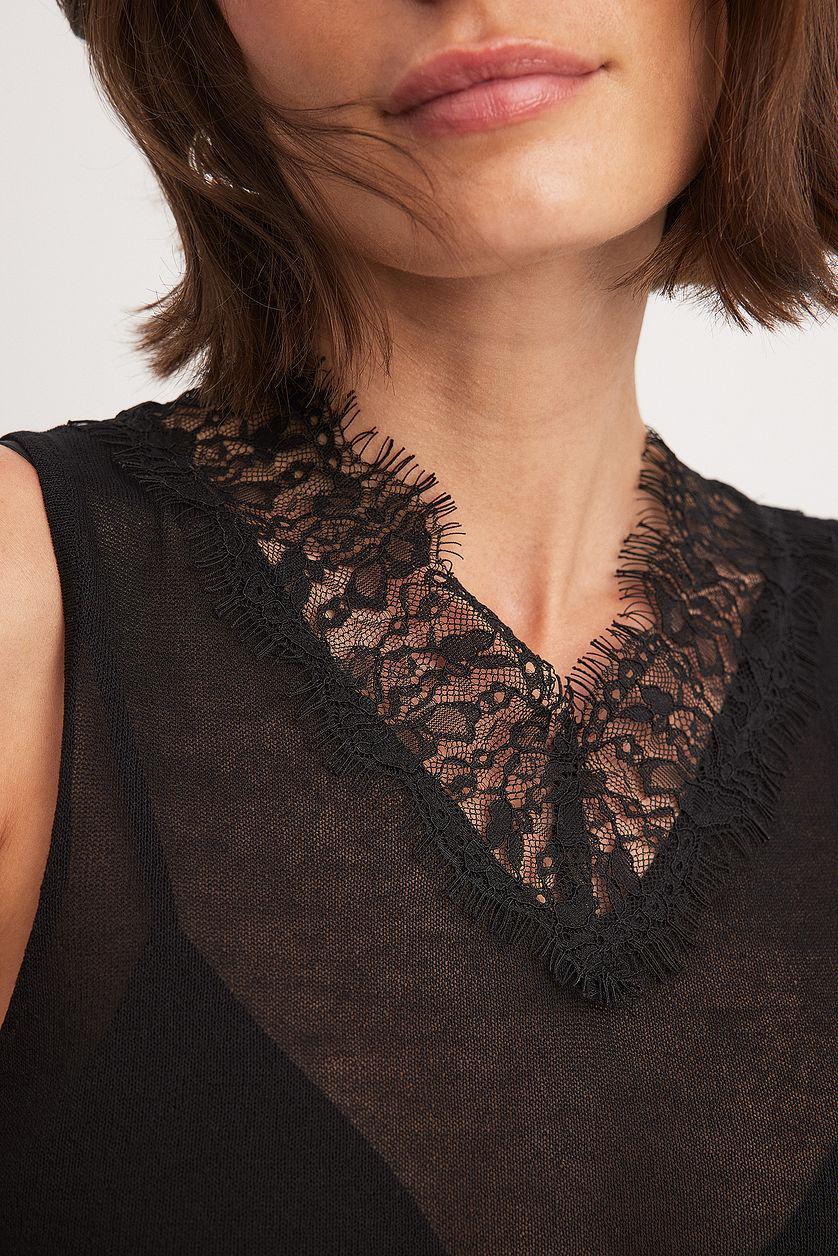 Fine Knitted Lace Top Product Image