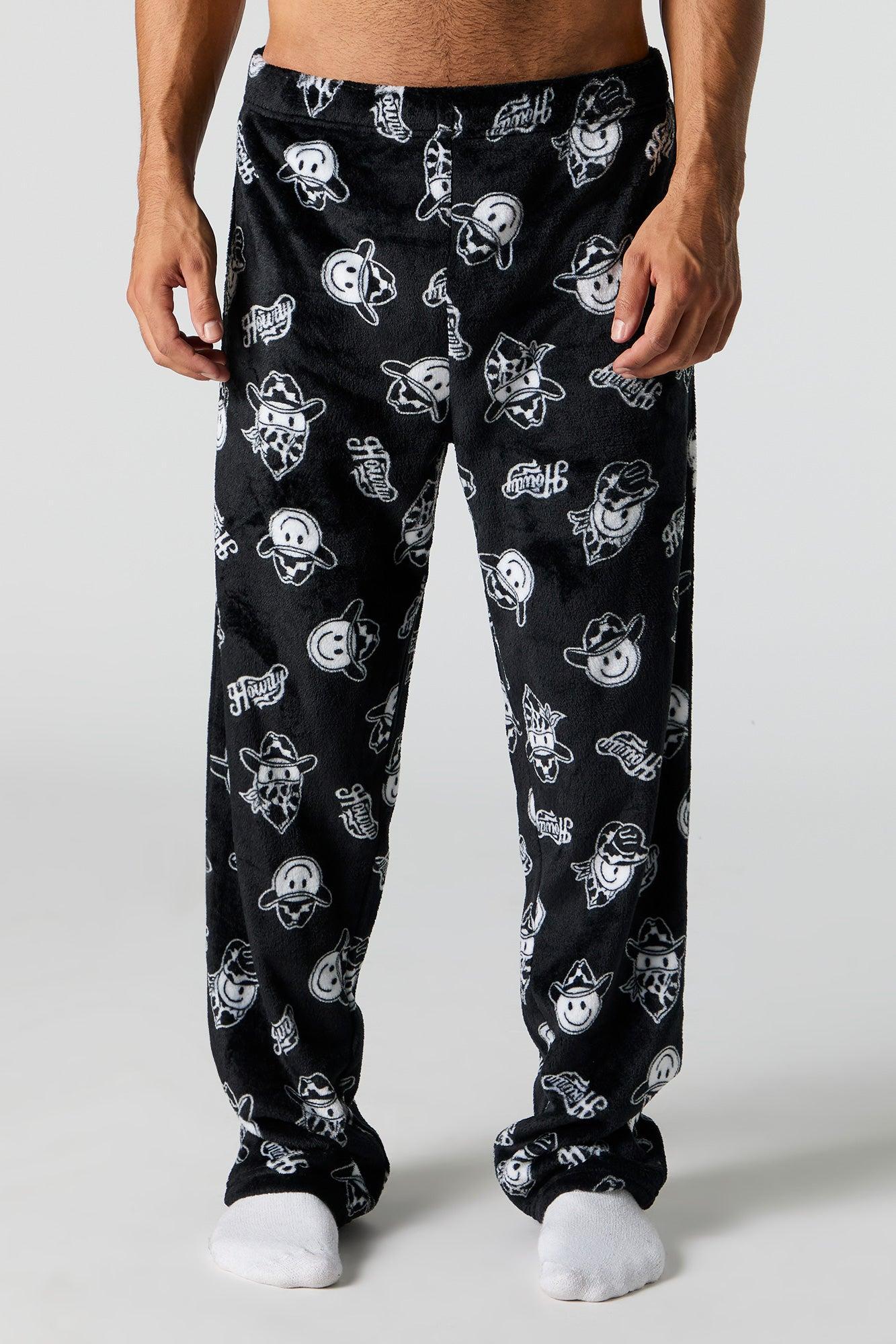 Printed Plush Pajama Pant Male Product Image