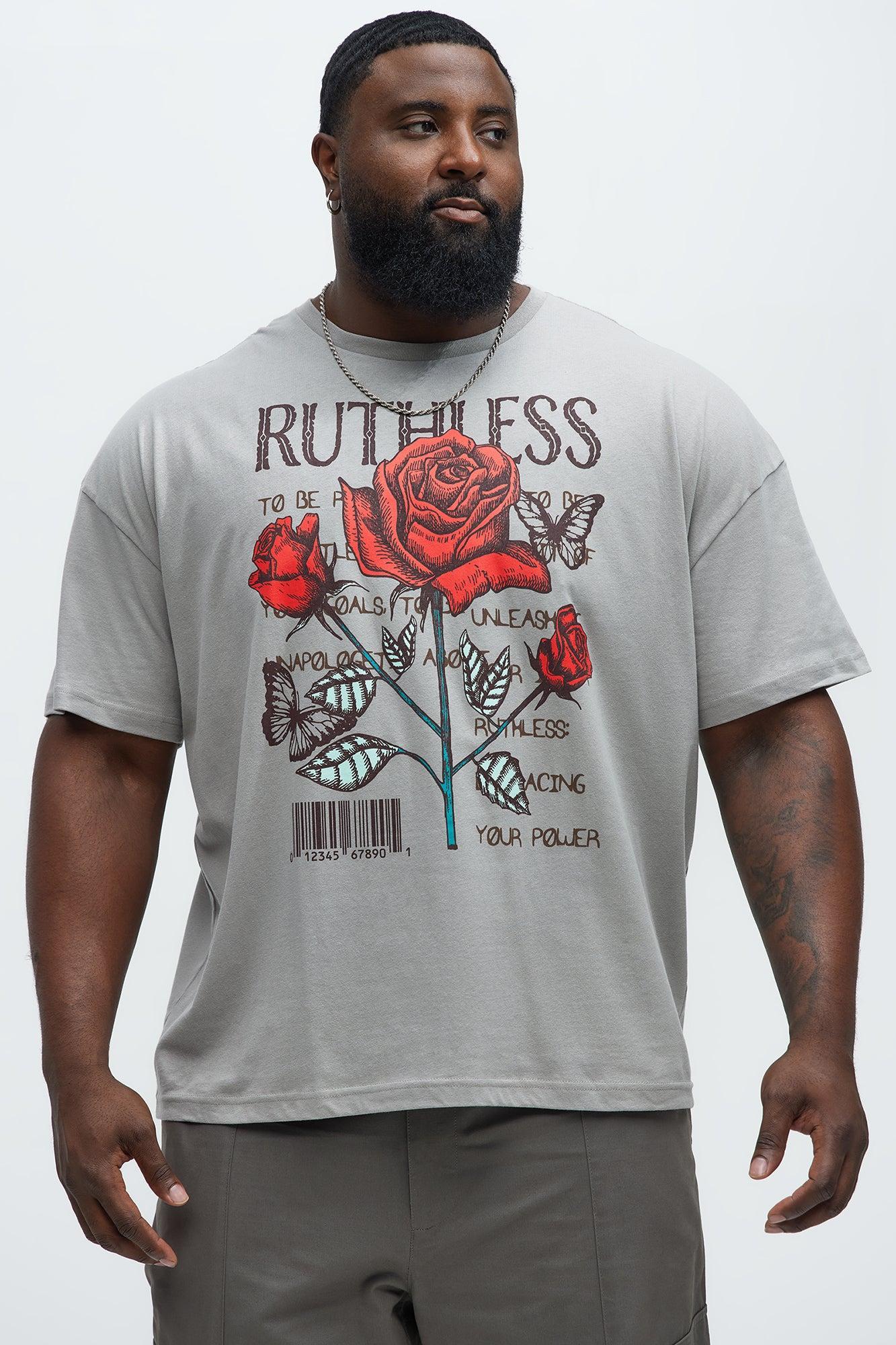 Ruthless Powers Oversized Short Sleeve Tee - Grey Product Image