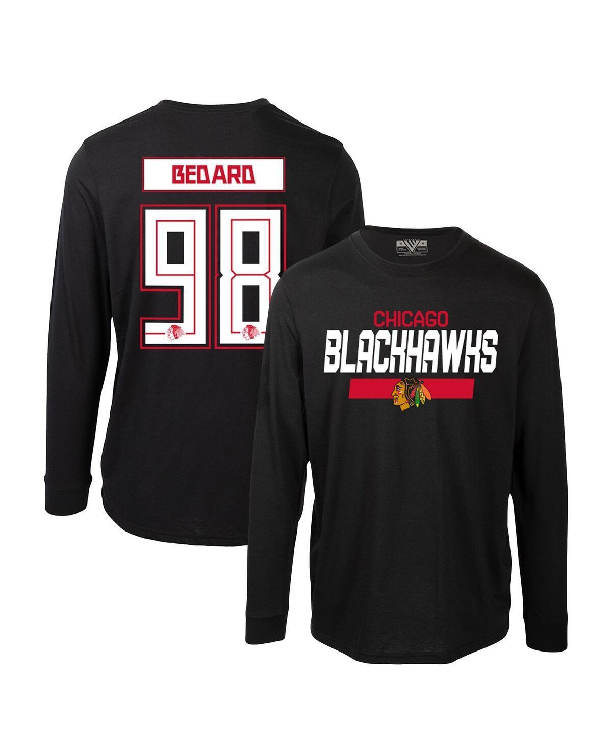 Mens Levelwear Connor Bedard Chicago hawks Oscar Name & Number Long Sleeve T-Shirt Product Image