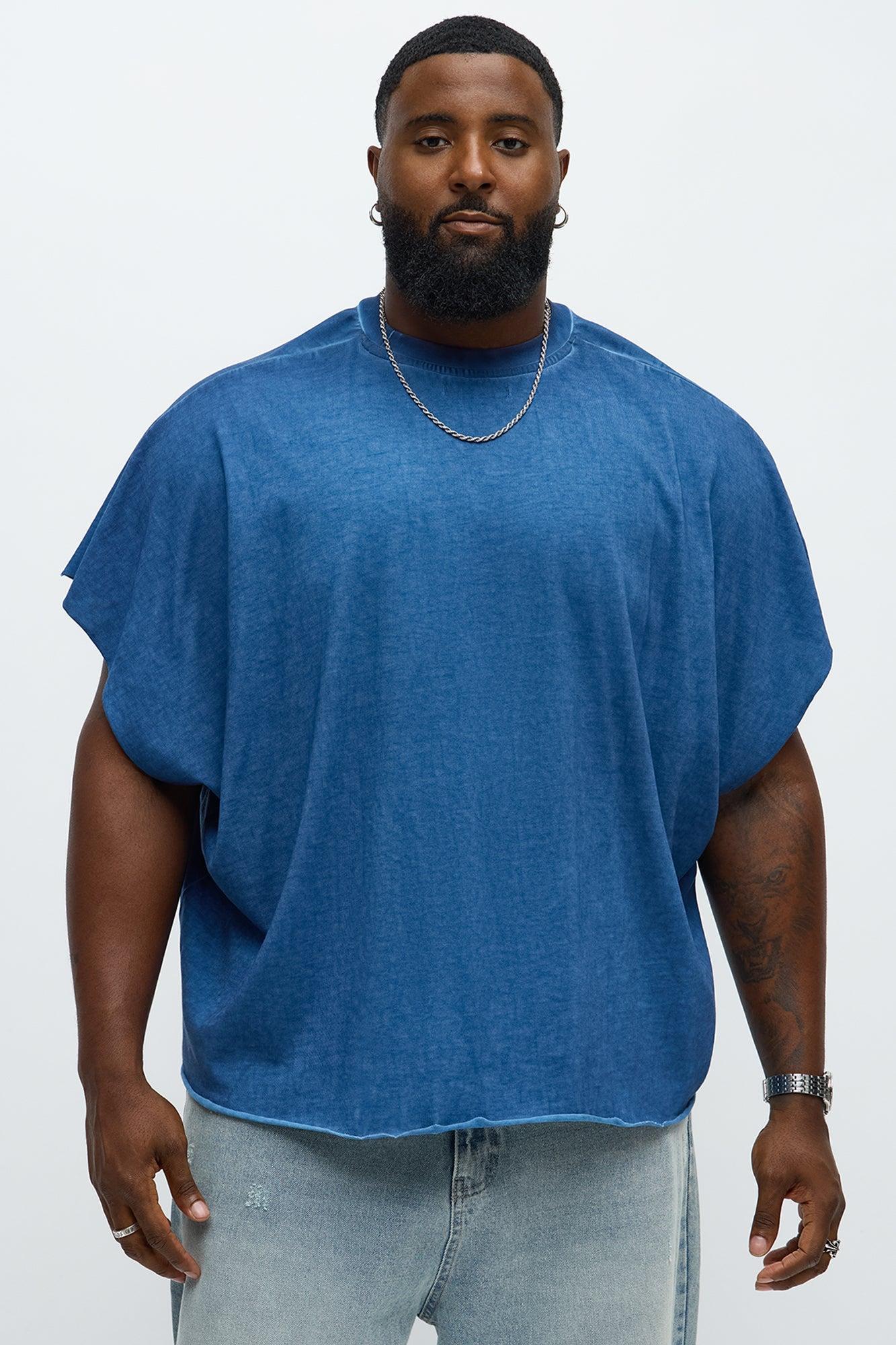 Oversized Float Heavy Jersey Muscle Tee - Navy Male Product Image