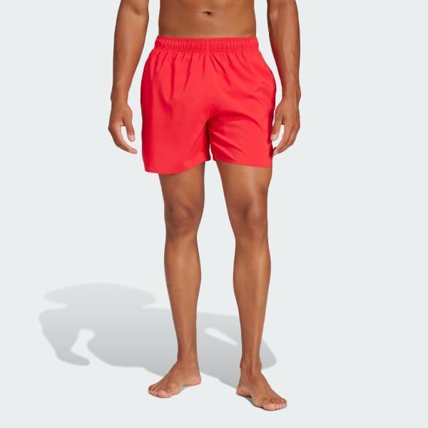 adidas Solid CLX Short-Length Swim Shorts Pure Ruby M Mens Product Image