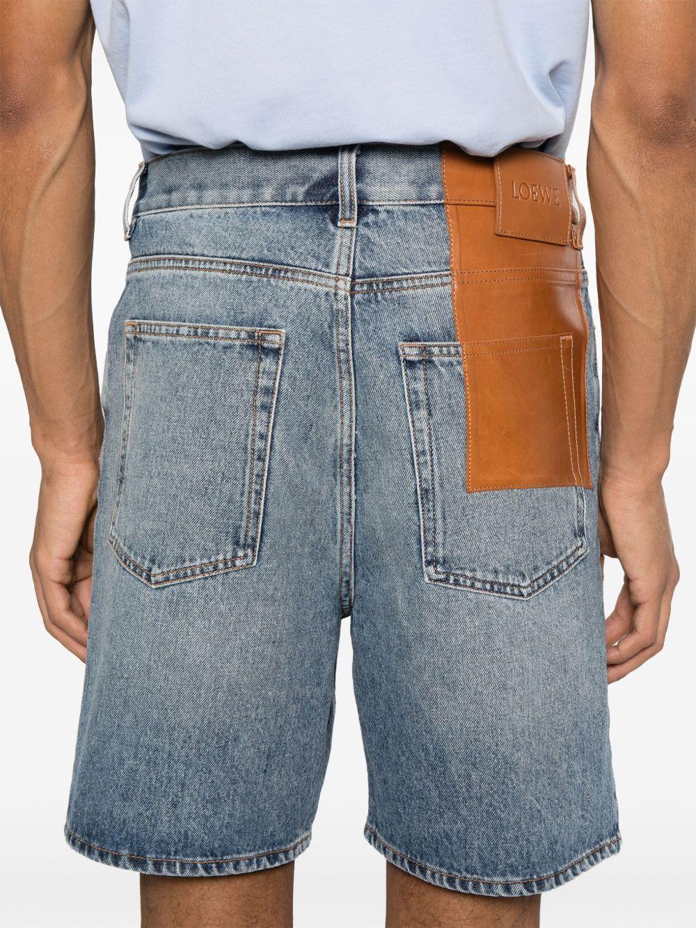 logo-patch denim shorts Product Image