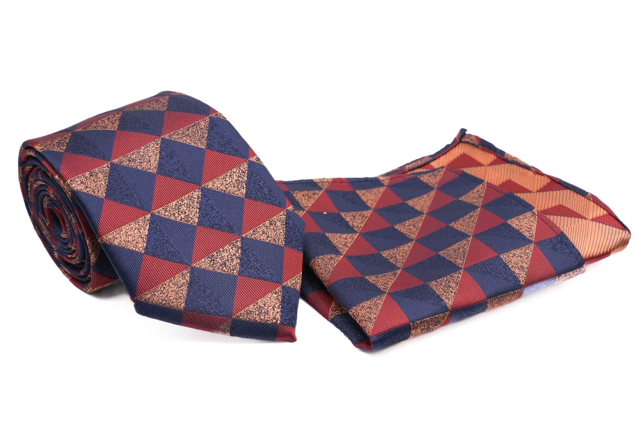 Multi Color Check Pattern Tie and Pocket Square Set Product Image