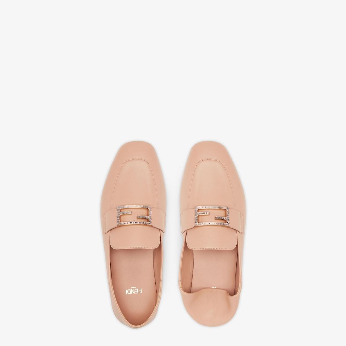 BaguettePink leather loafers Product Image