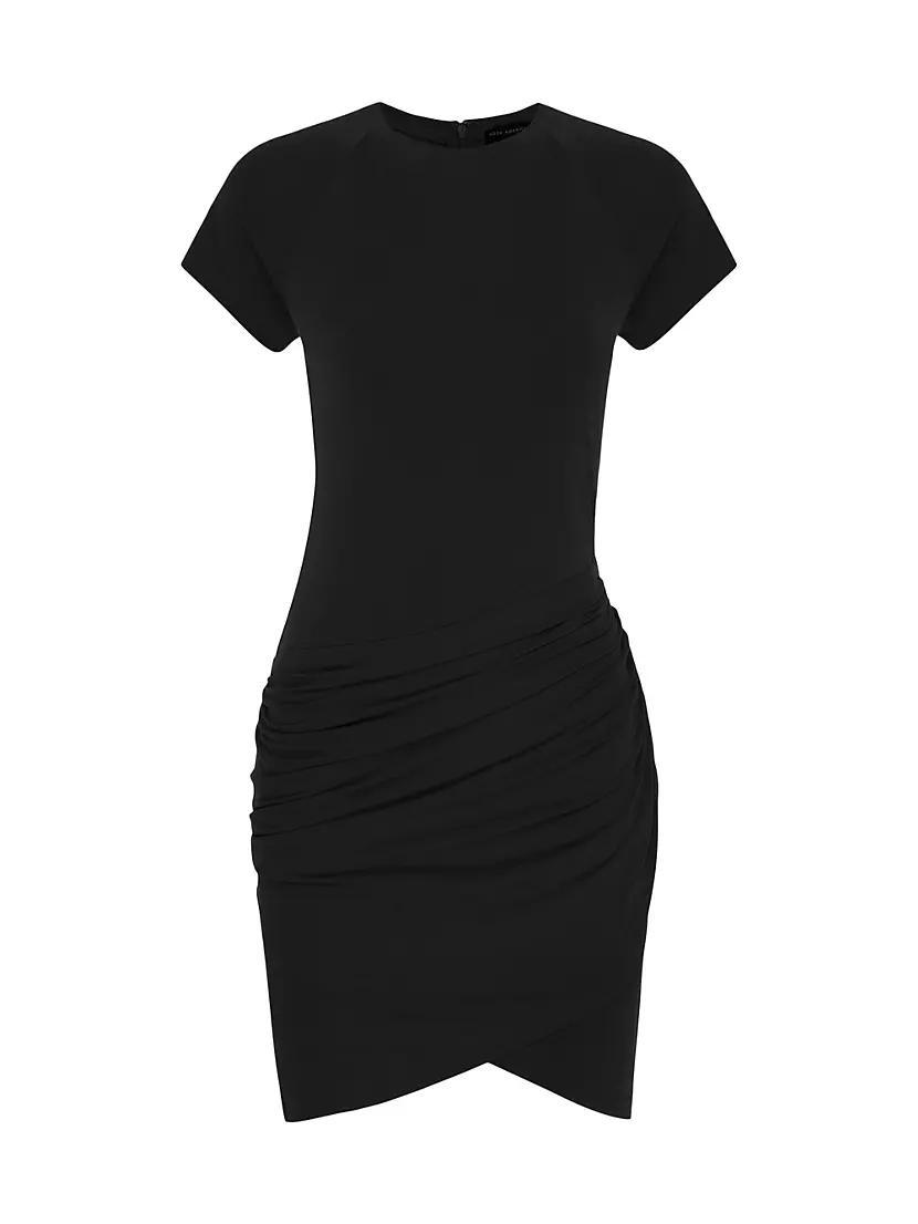 Womens Sandwashed Jersey Wrap T-Shirt Minidress Product Image
