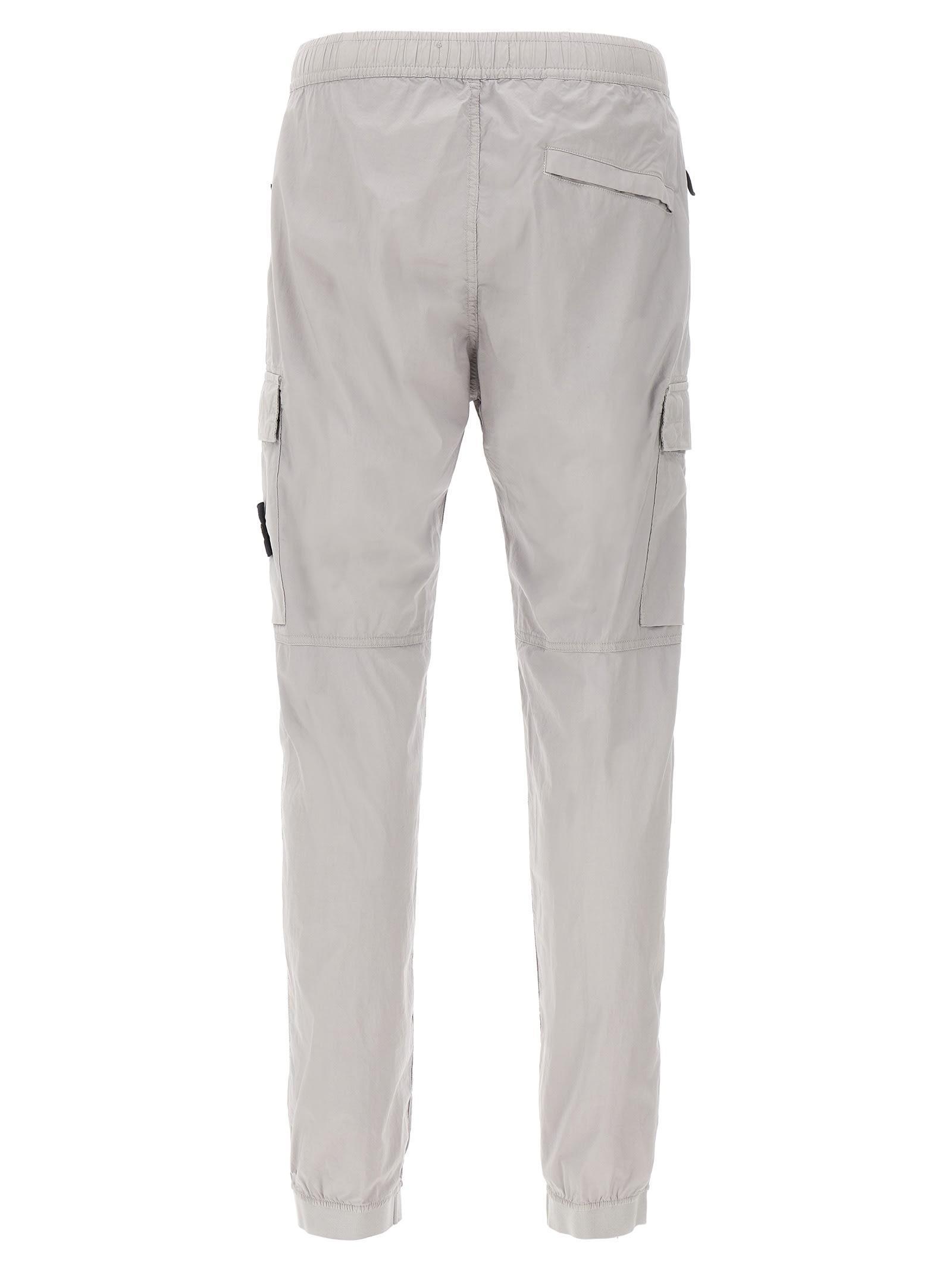 STONE ISLAND Logo Patch Cargo Pants In Gray Product Image