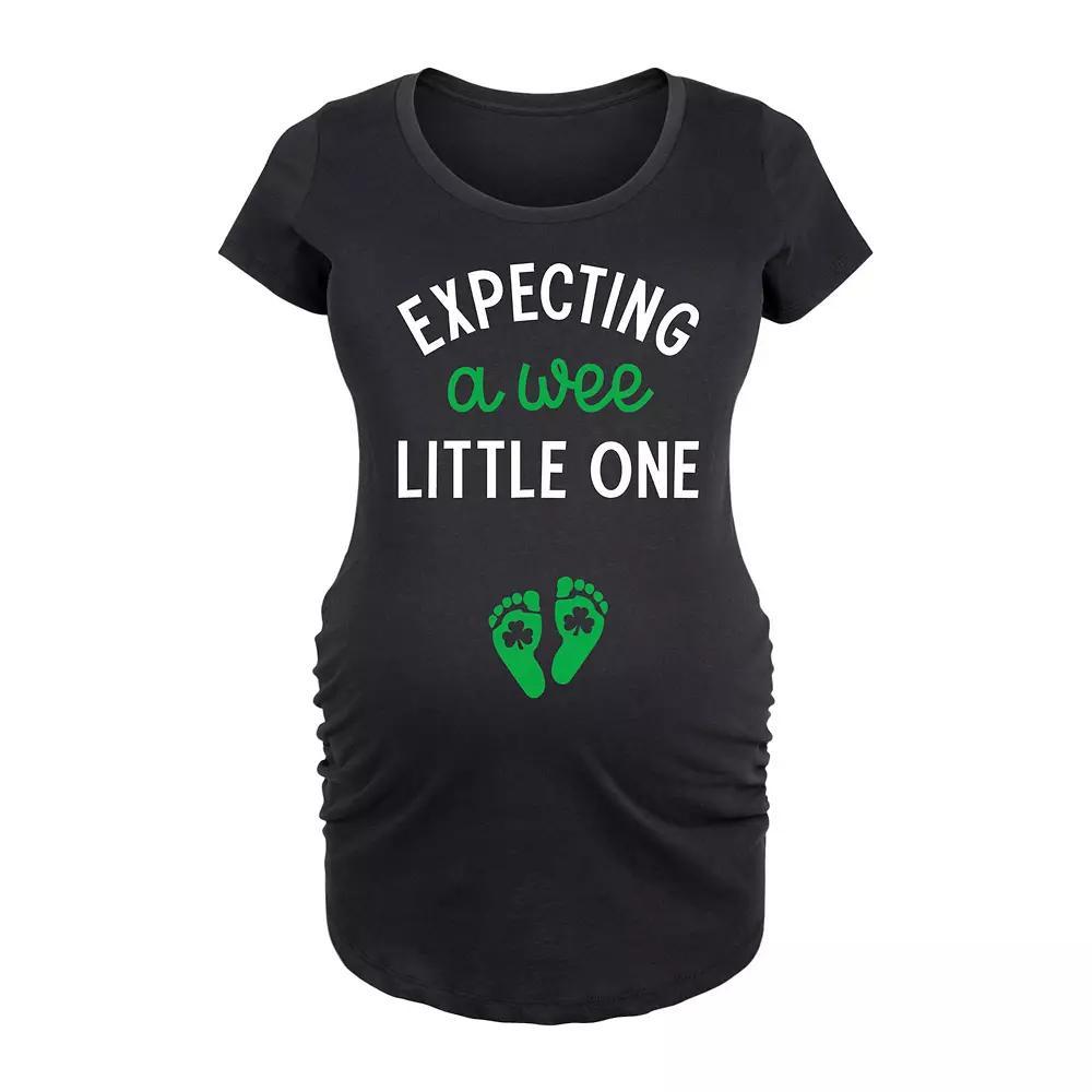 Maternity Expecting A Wee Little One Graphic Tee, Women's, Size: Medium-Mat, Black Product Image