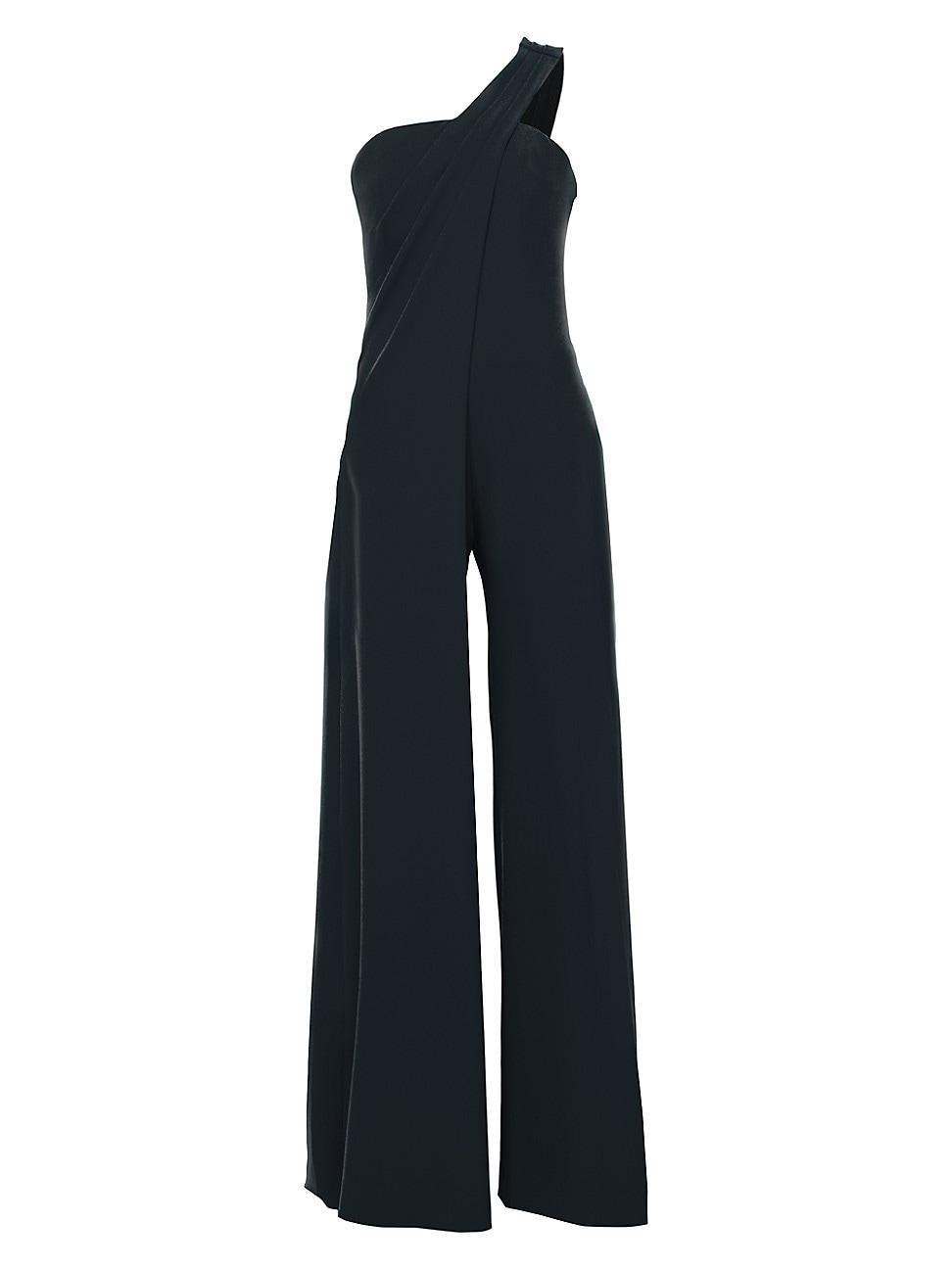 Womens Crepe One-Shoulder Jumpsuit Product Image