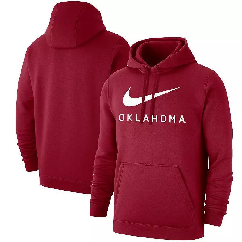 Mens Nike Crimson Oklahoma Sooners Big Swoosh Club Pullover Hoodie Product Image