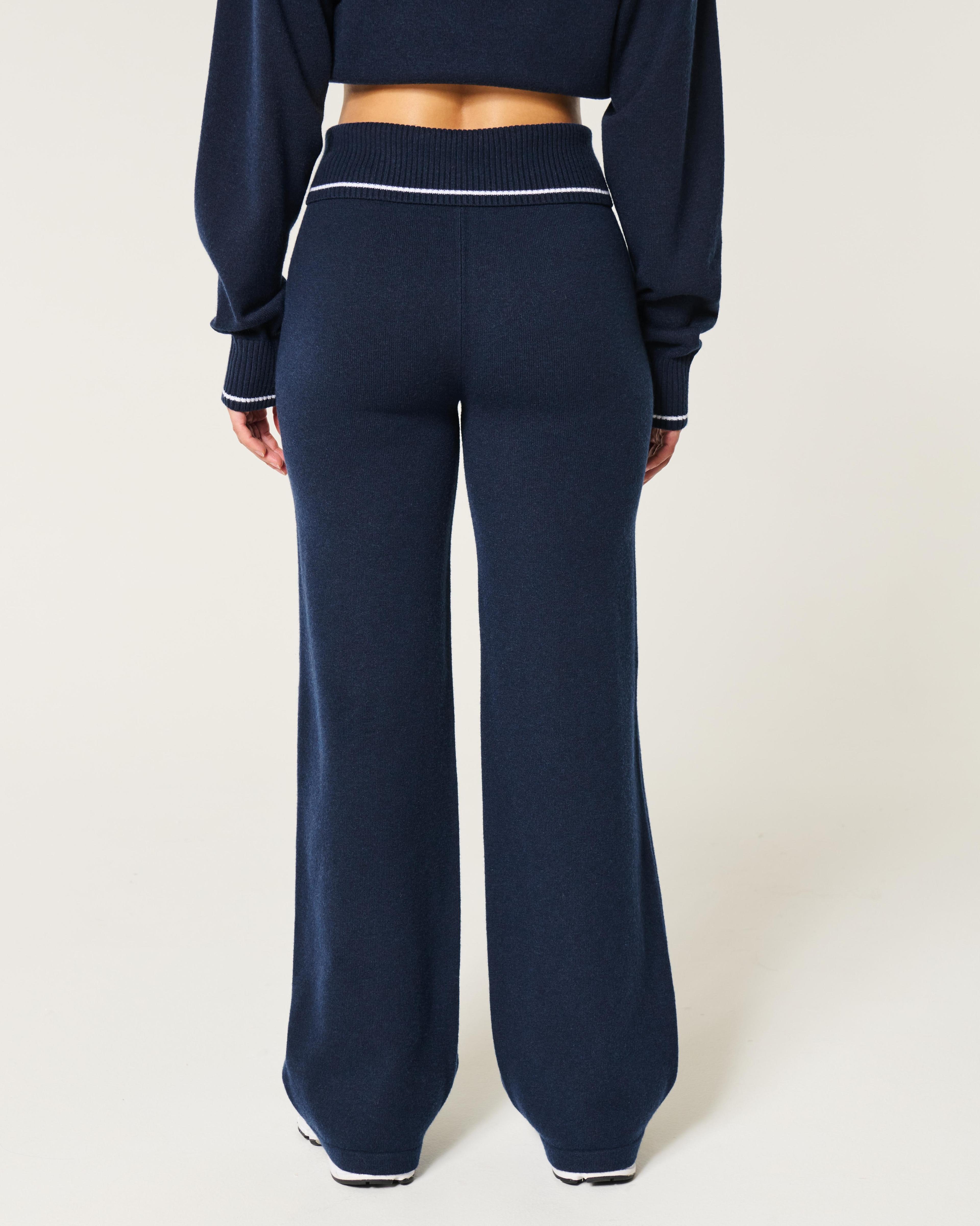 Gilly Hicks Sweater-Knit Straight Pants Product Image