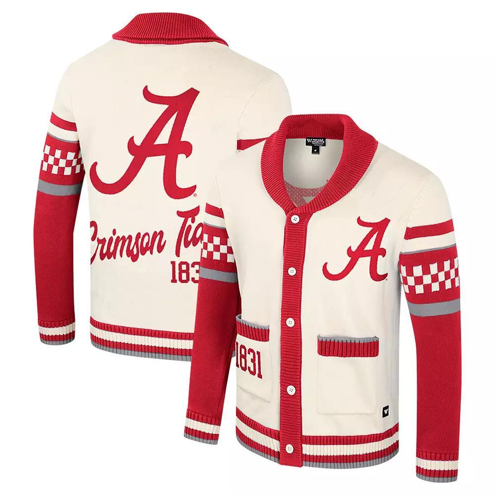 Womens Colosseum Cream Alabama Crimson Tide Wild Collective Button-Up Jaquard Sweater Product Image
