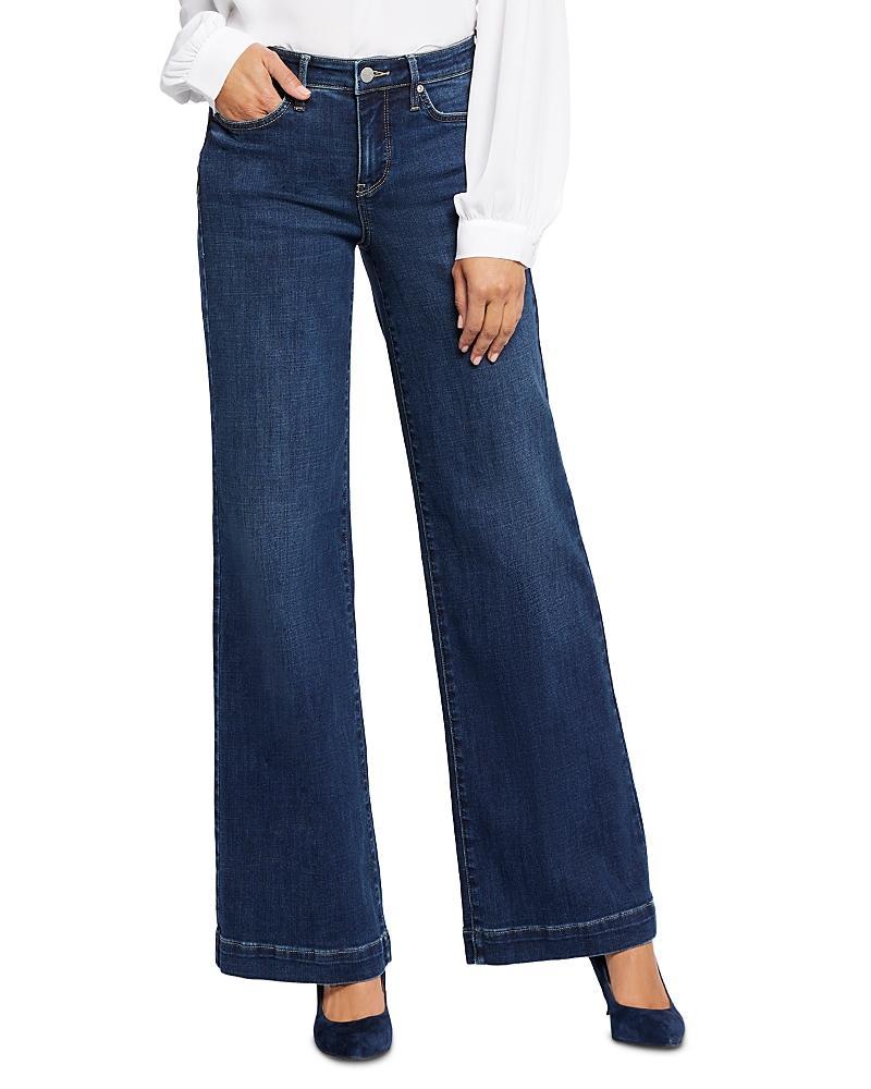 NYDJ Teresa Stretch Denim Mid Rise Wide Leg Jeans Product Image