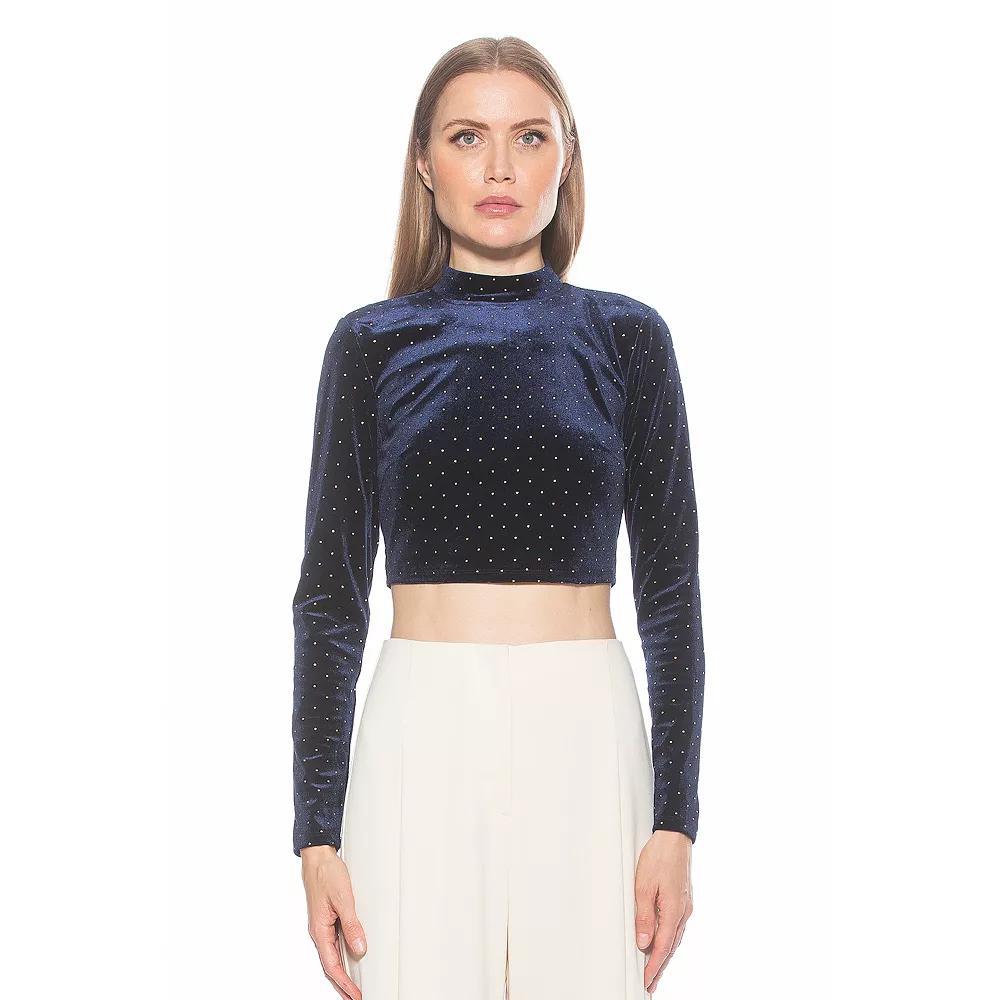 Women's ALEXIA ADMOR Ari Draped Mockneck Long Sleeve Top,  Product Image