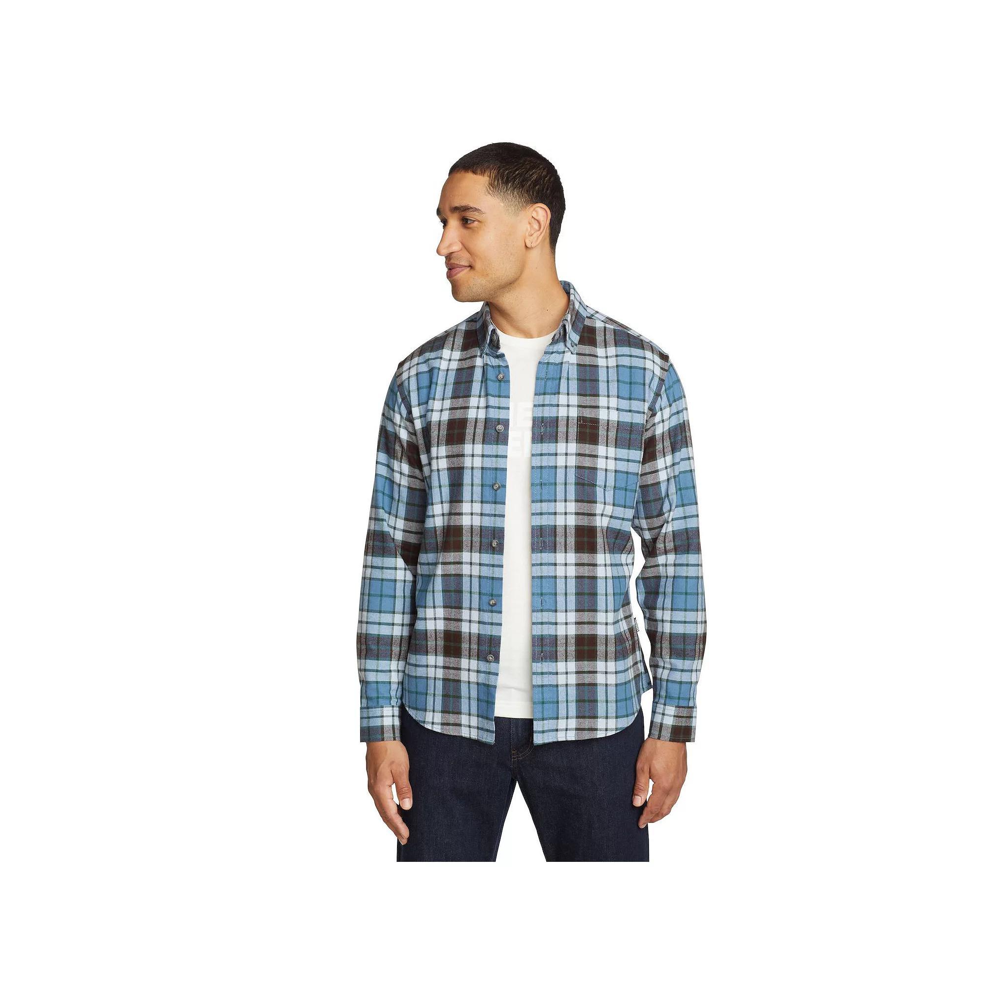 Men's Eddie Bauer Field Flannel Button-Down Shirt, Size: Large, Deep Brown Product Image