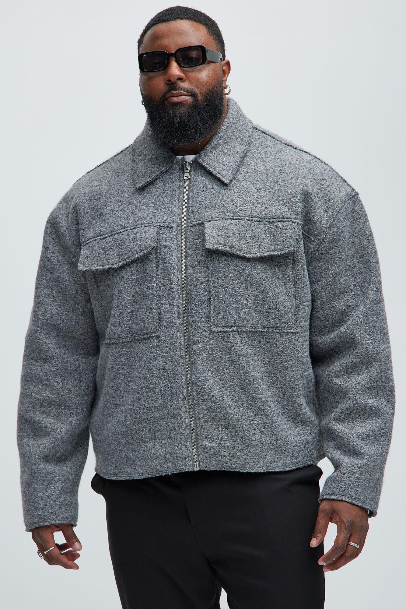 Tip- Top Wool Like Jacket - Grey Product Image