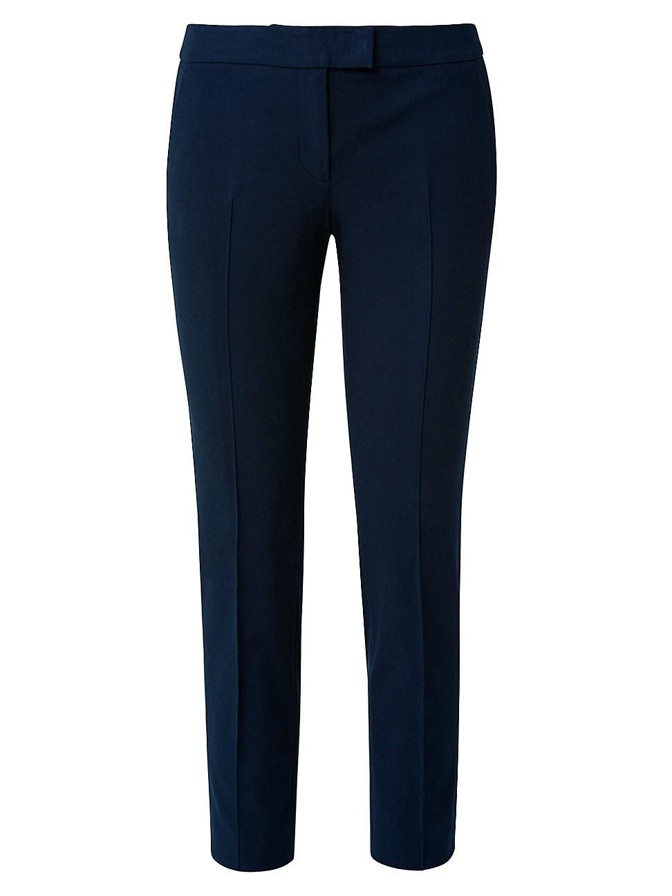 Frankie Straight-Leg Cotton-Stretch Cropped Pants Product Image