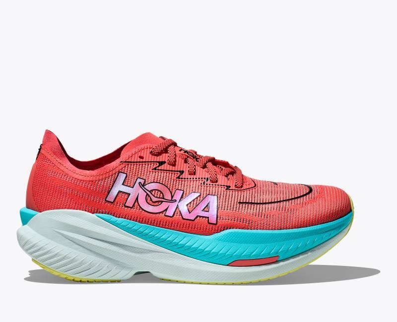 HOKA Womens Mach X 2 Shoes in Black/Electric Aqua, Size 11 W Product Image