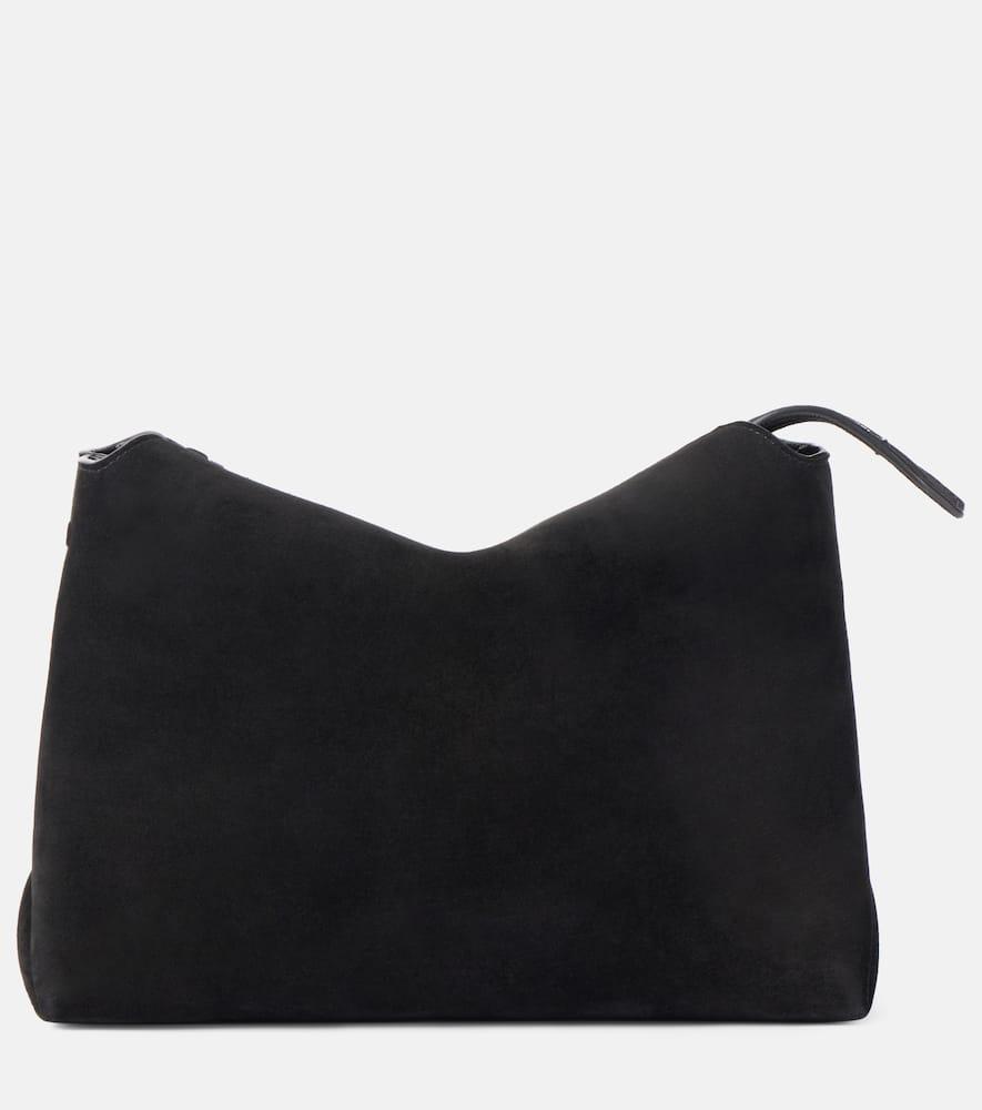 KHAITE Lina Suede Crossbody Bag In Black Product Image